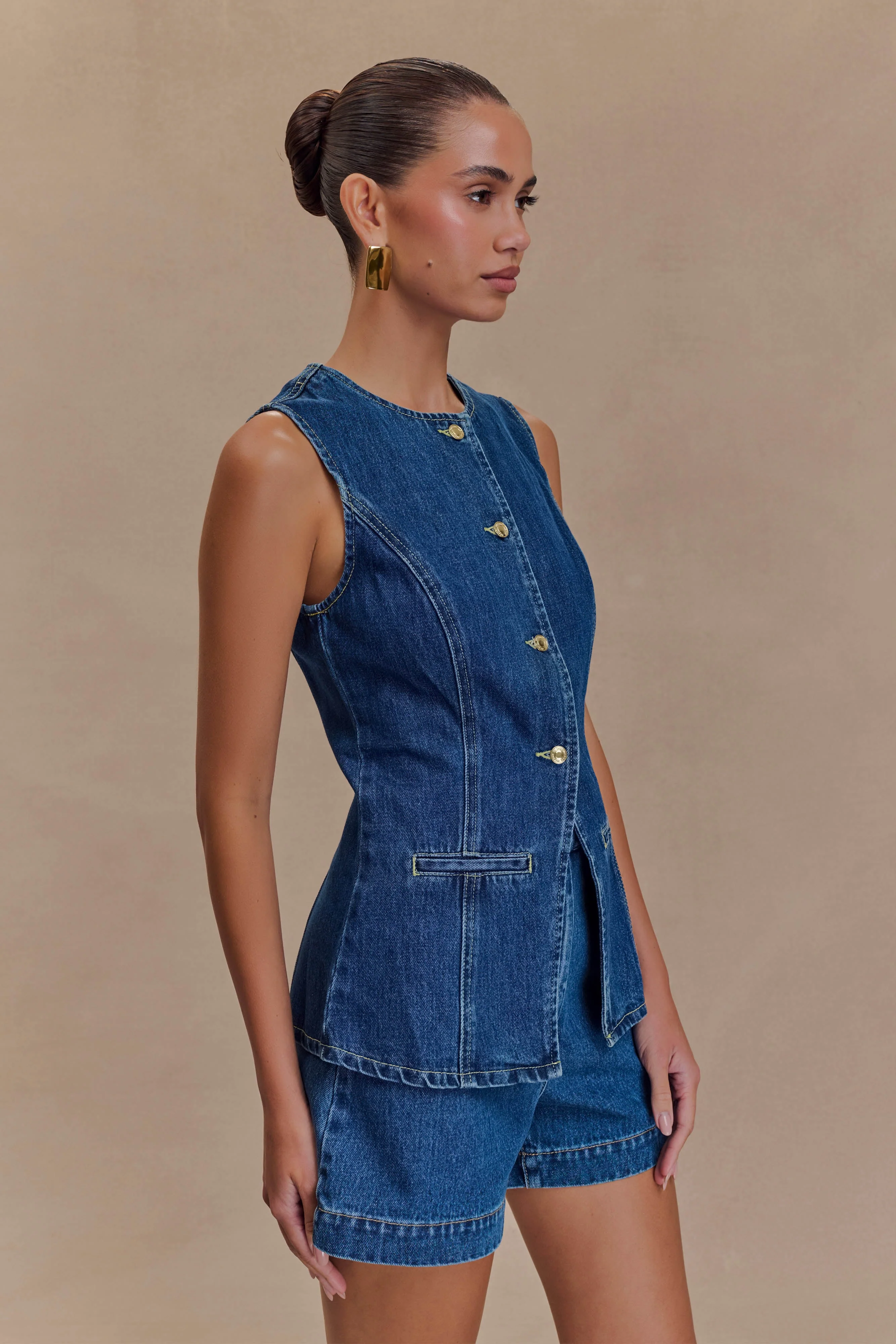 Abel Denim Shorts - Dark Blue - Image 3