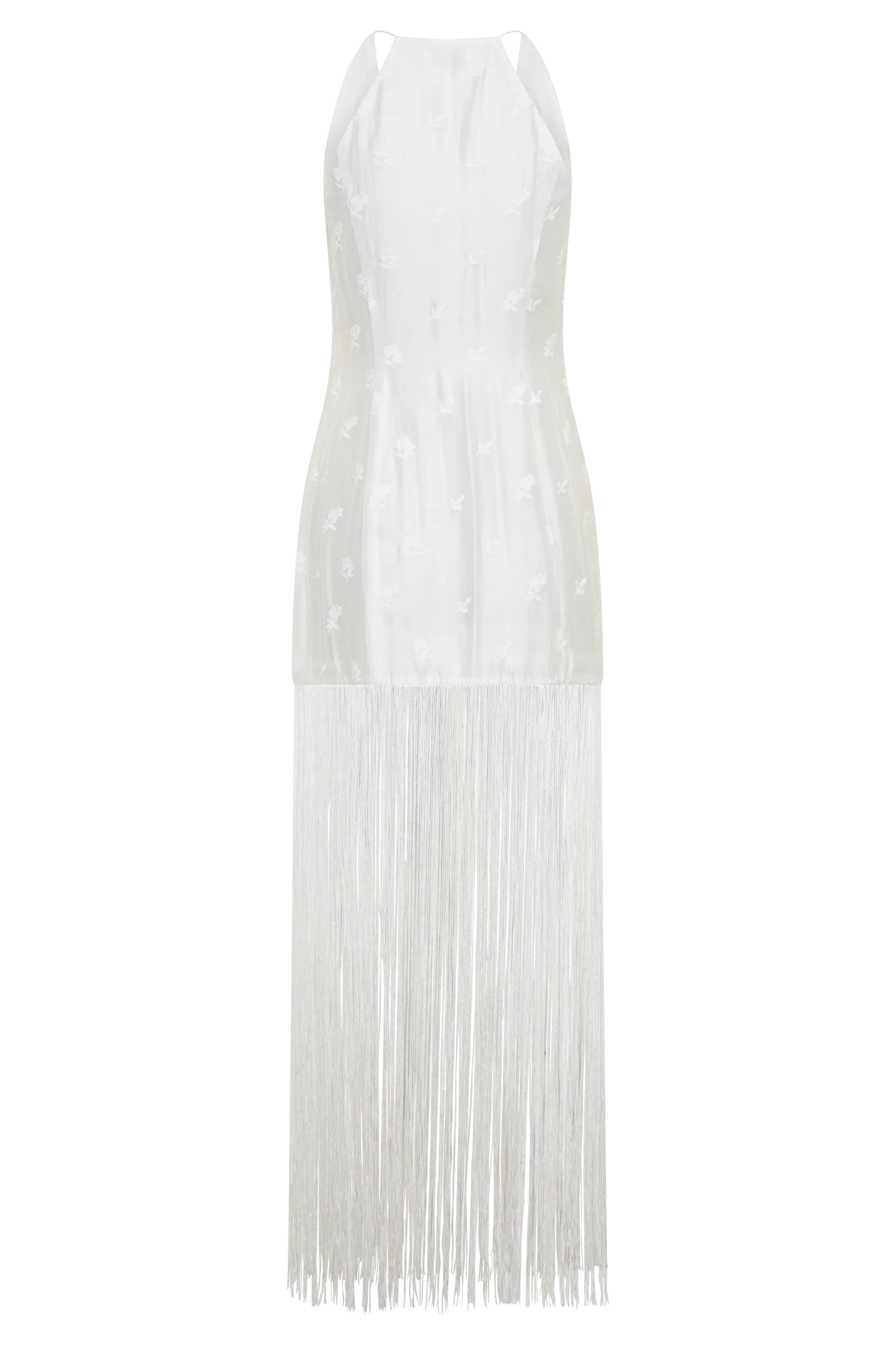 Abigail V Neck Fringe Maxi Dress - White - Image 7