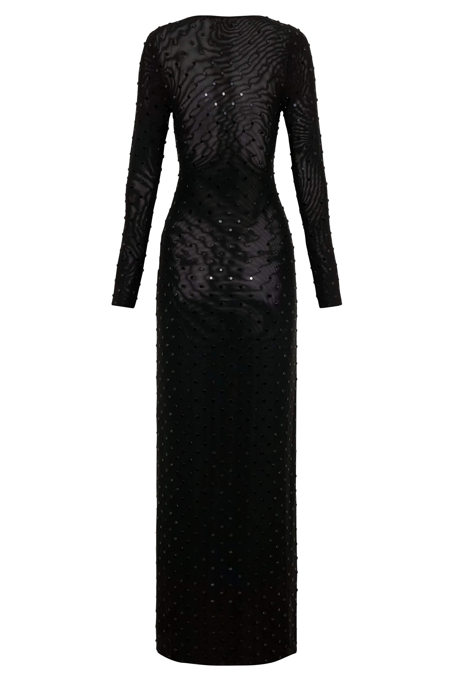 Acadia Diamante Long Sleeve Maxi Dress - Black - Image 10