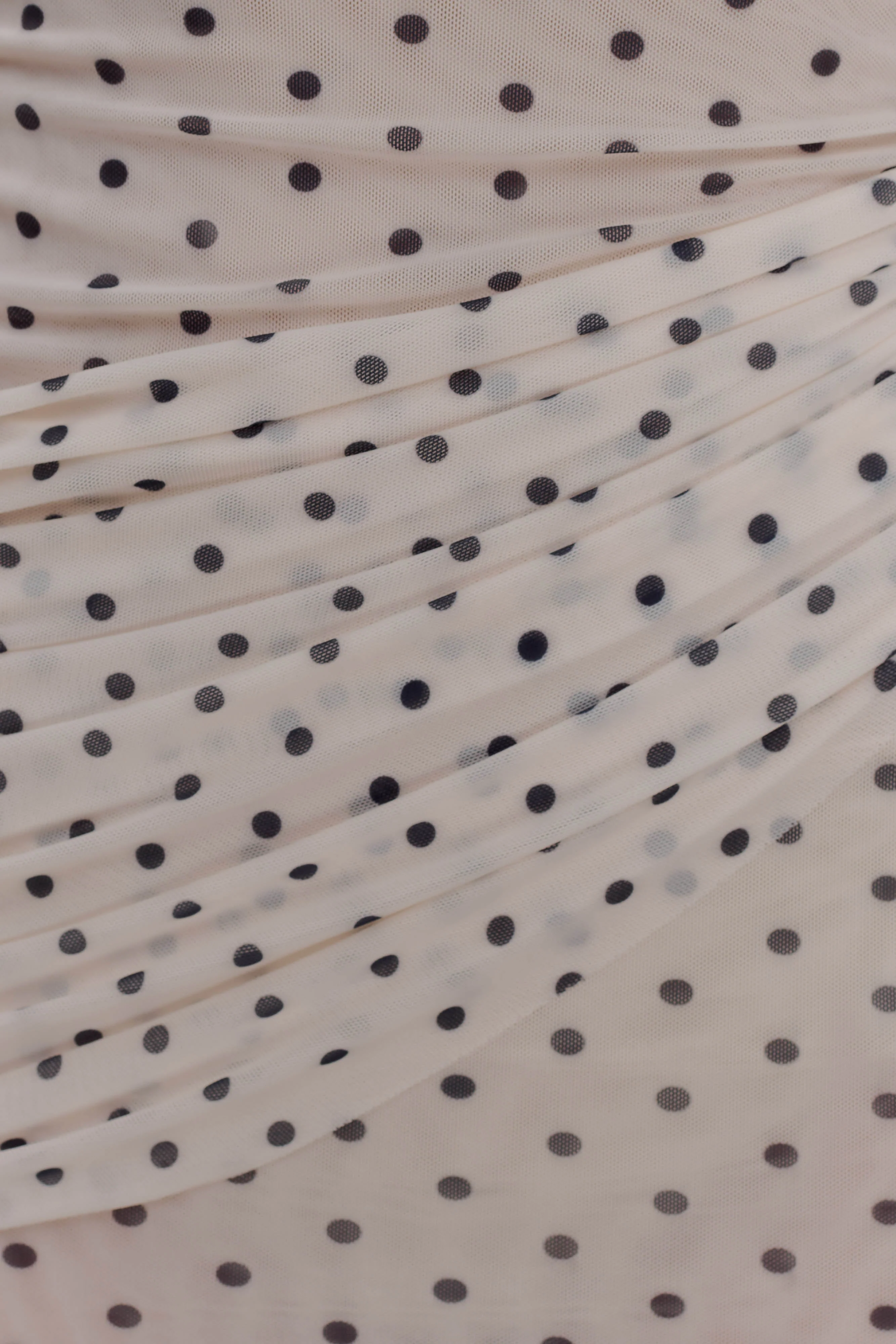 Adrienne One Shoulder Mesh Mini Dress - Polka Dot - Image 7