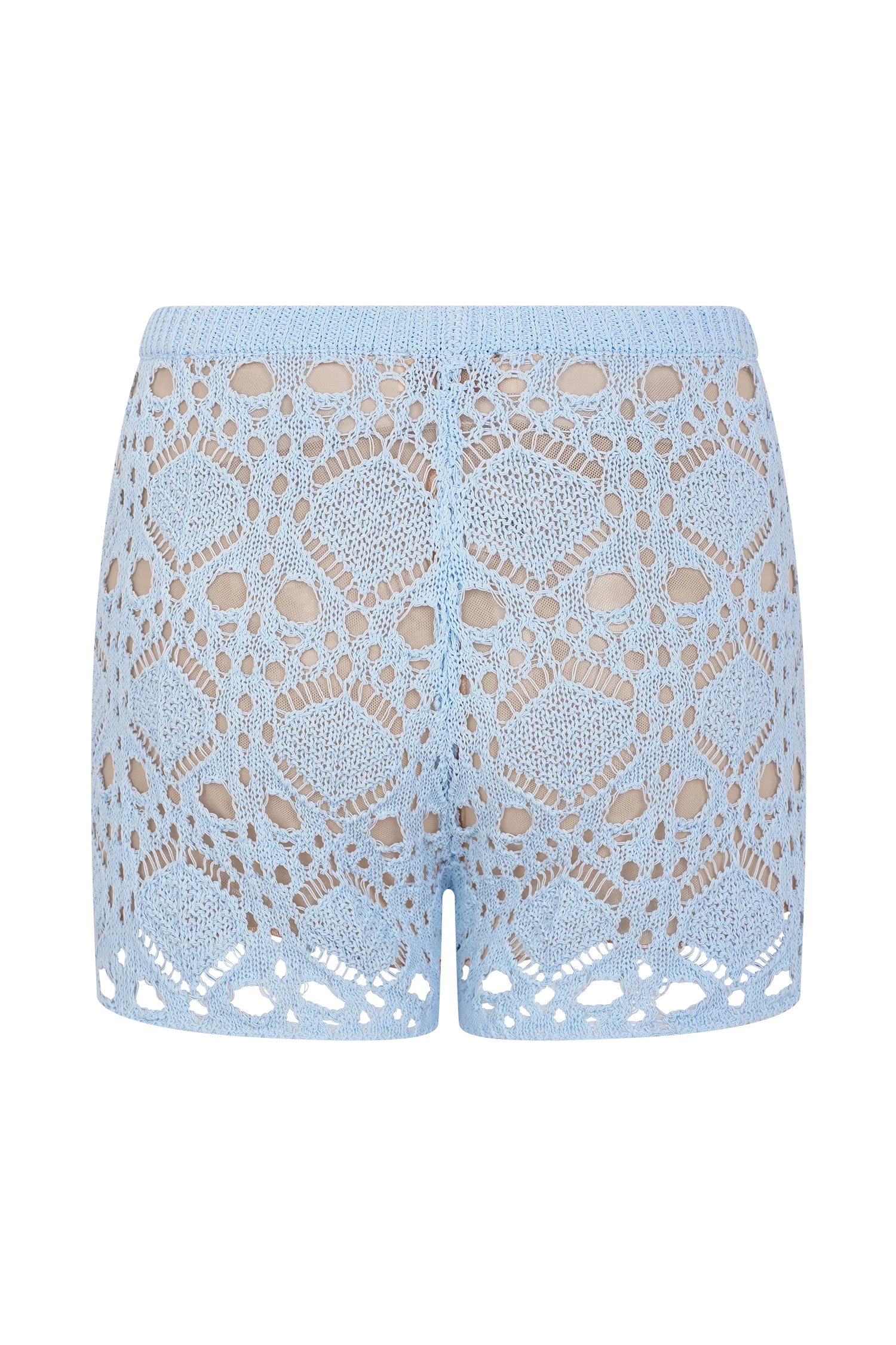 Aeline Crochet Knit Shorts - Sky Blue - Image 6