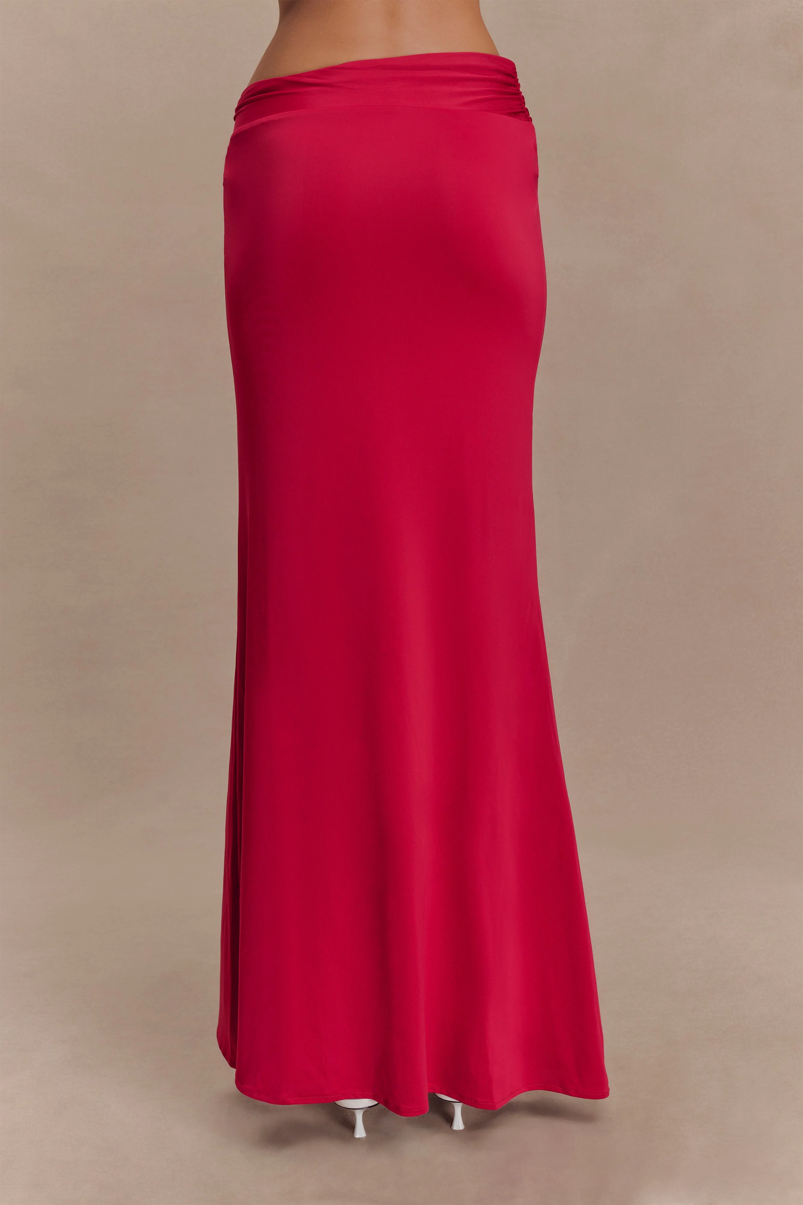 Ainsley Asymmetrical Maxi Skirt With Floral Hardware - Fuchsia Pink - Image 5