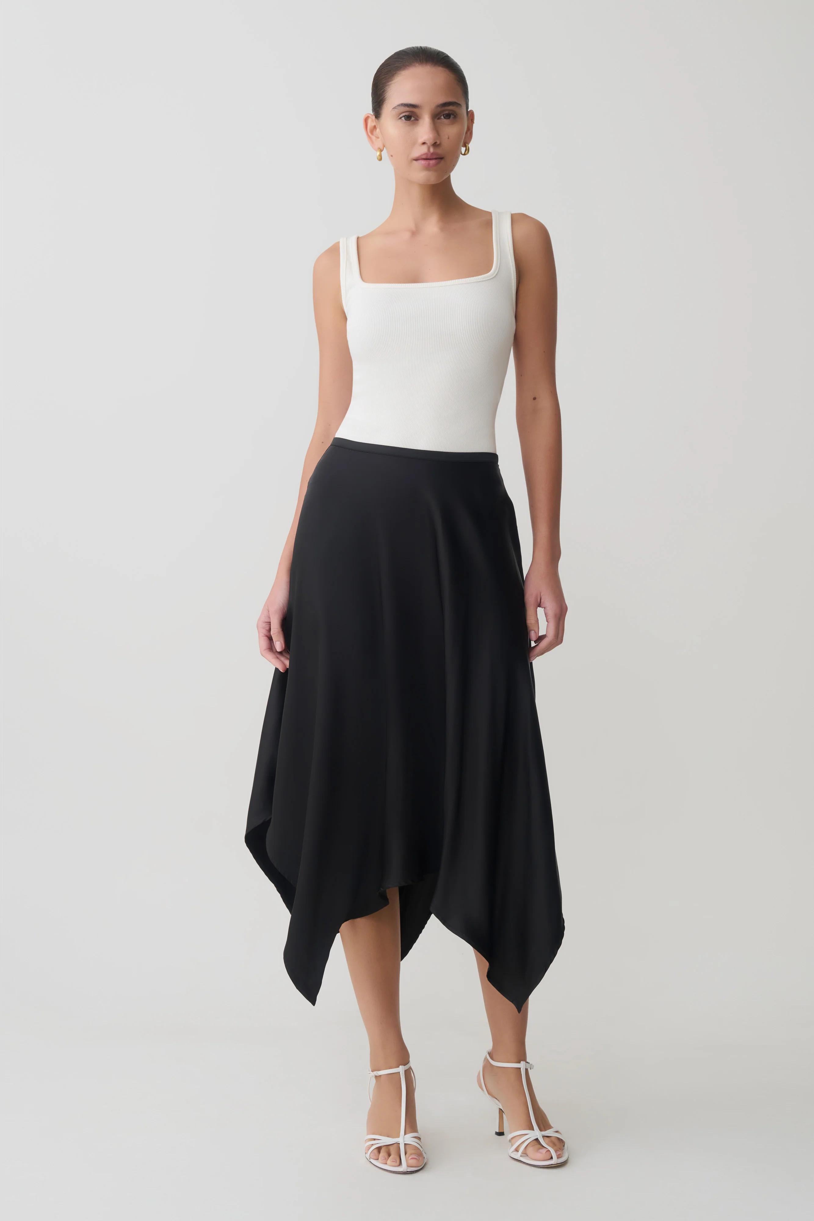 Aisling Ribbed Square Neck Sleeveless Top - Ivory - Image 5