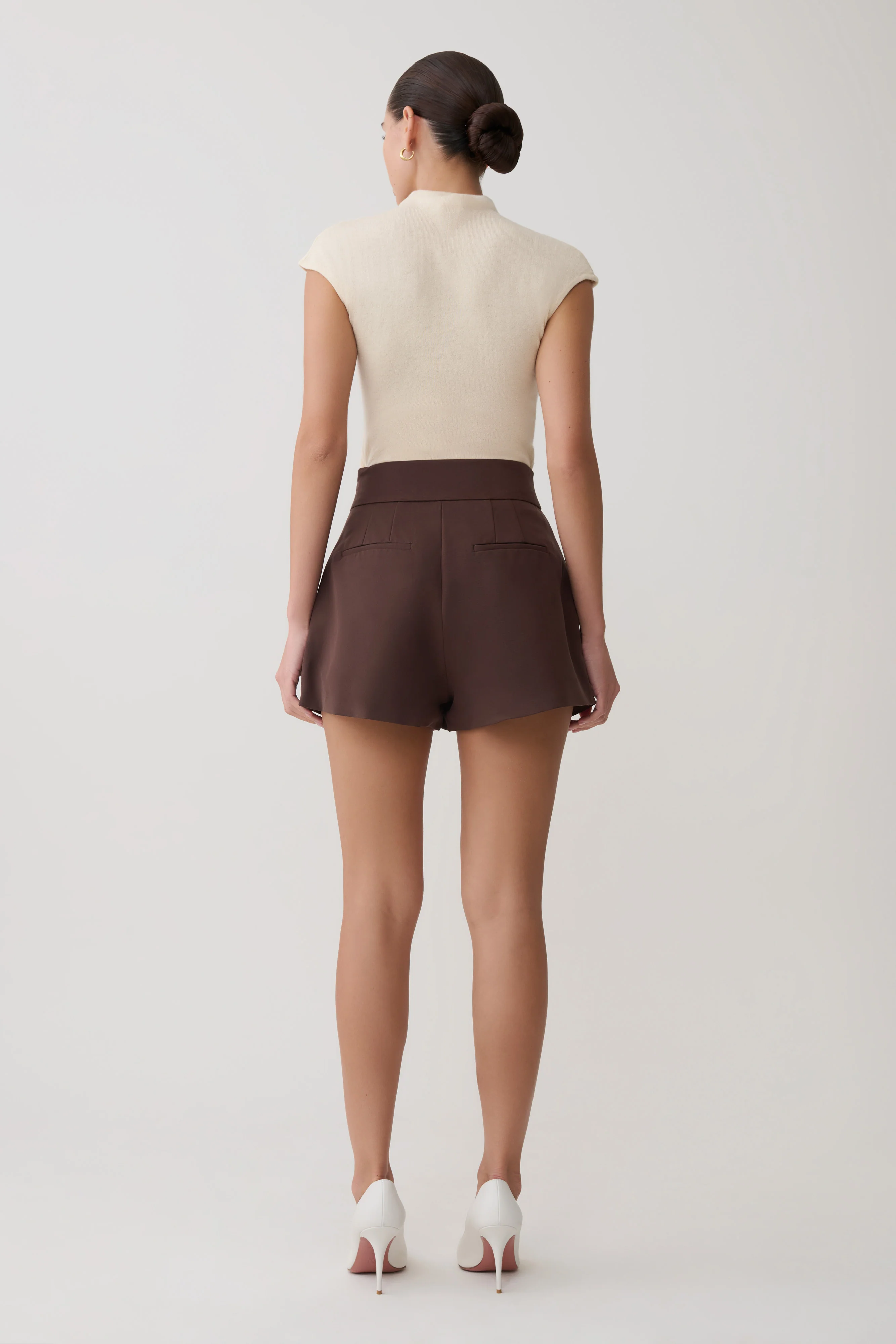 Alden High Waisted Short - Chocolate - Image 2
