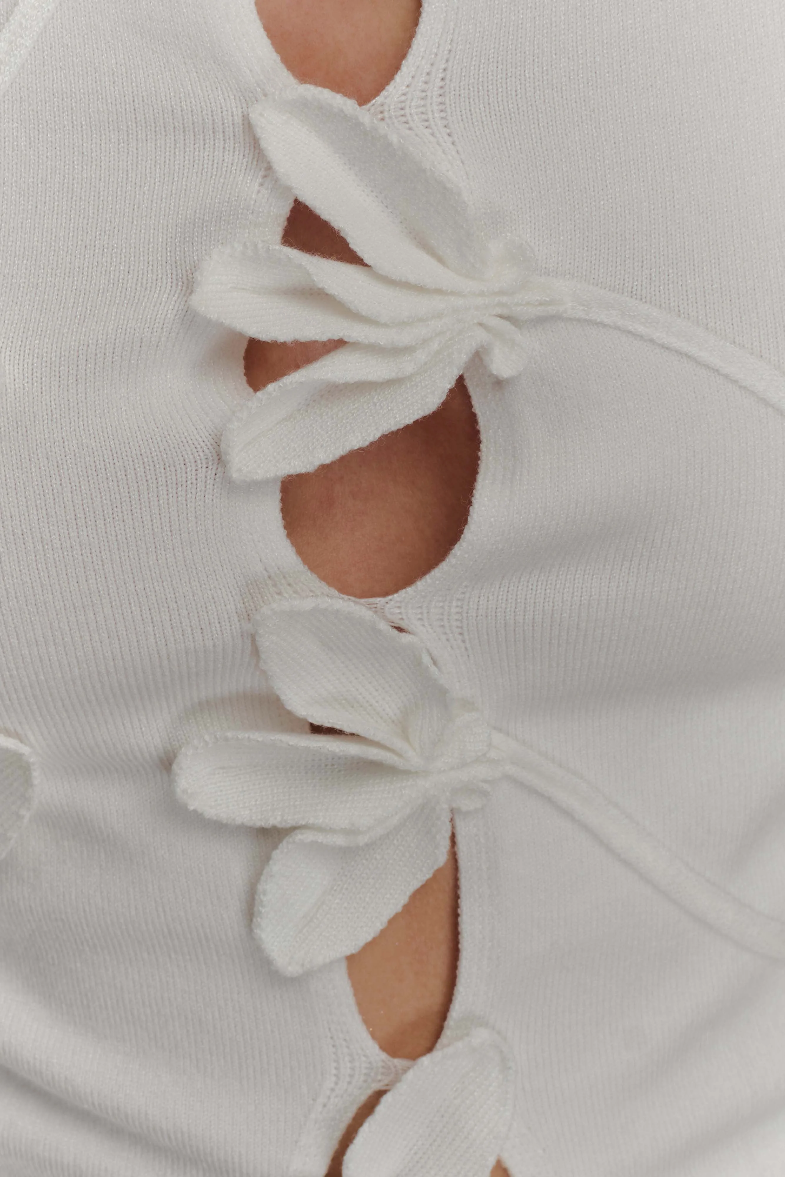 Alejandra Floral Long Sleeve Knit Top - White - Image 7