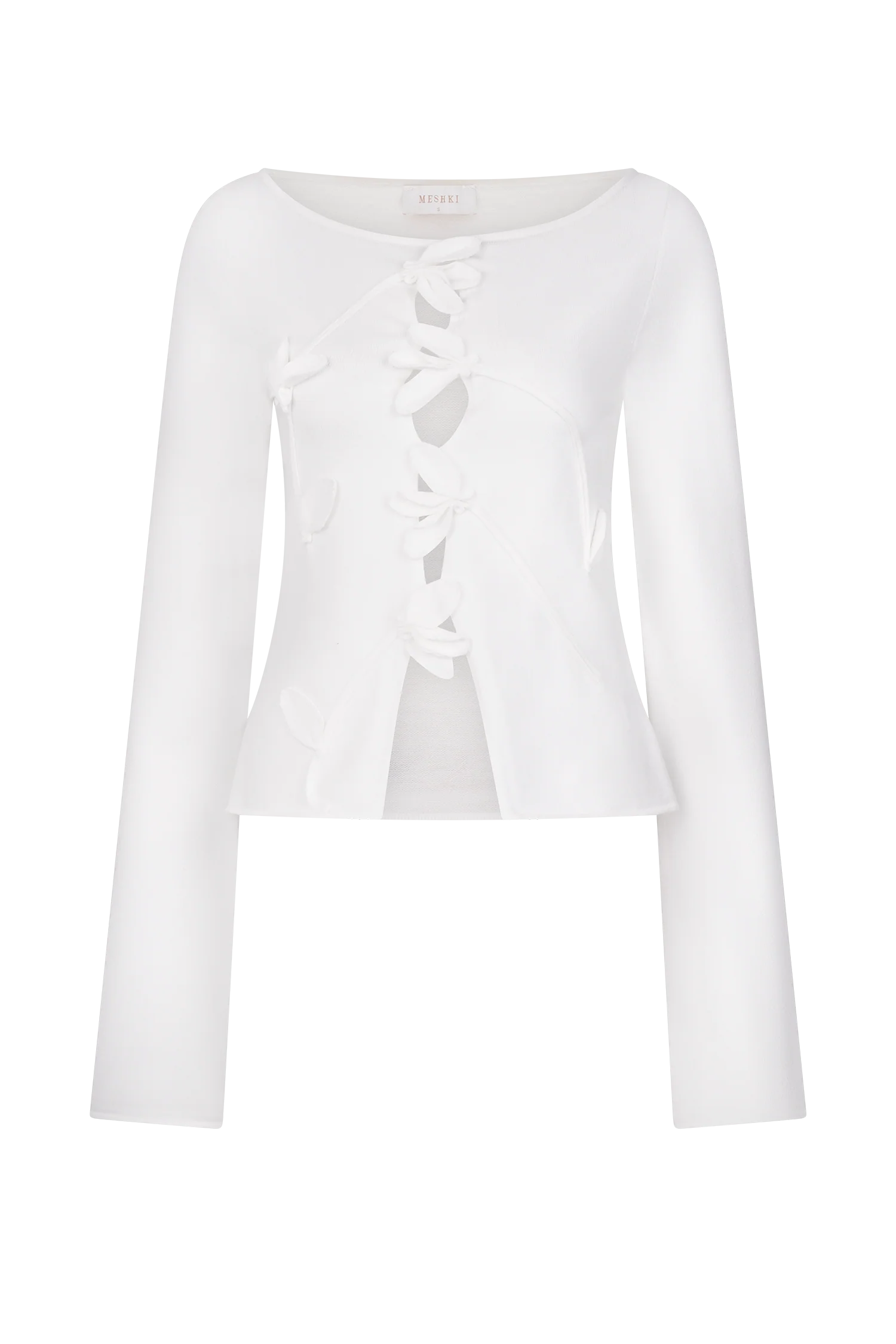 Alejandra Floral Long Sleeve Knit Top - White - Image 9
