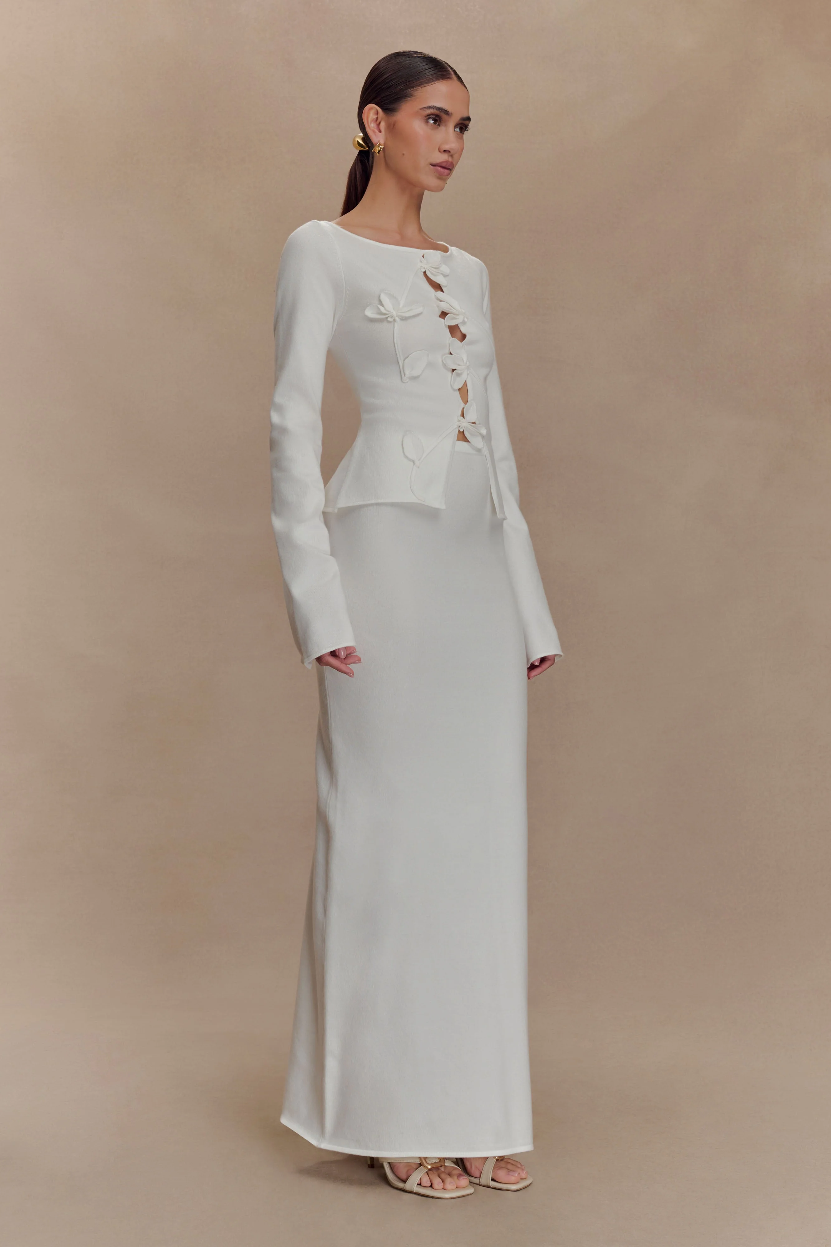 Alejandra Knit Maxi Skirt - White - Image 4