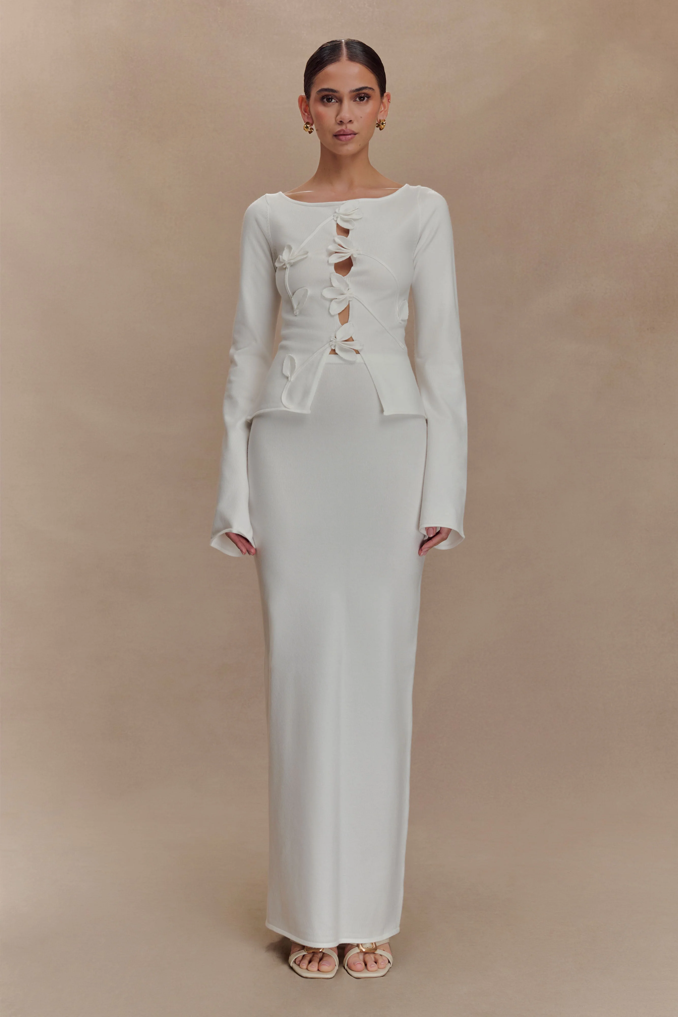 Alejandra Knit Maxi Skirt - White - Image 6