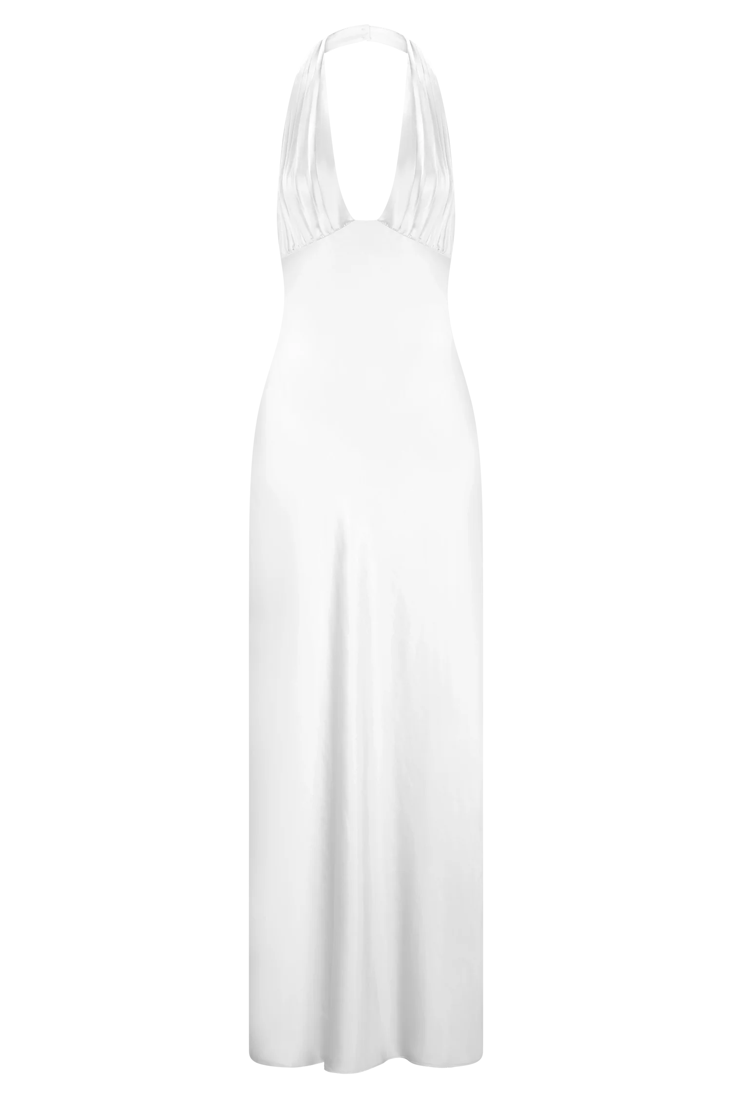 Alice Satin Halter Maxi Dress - White - Image 11