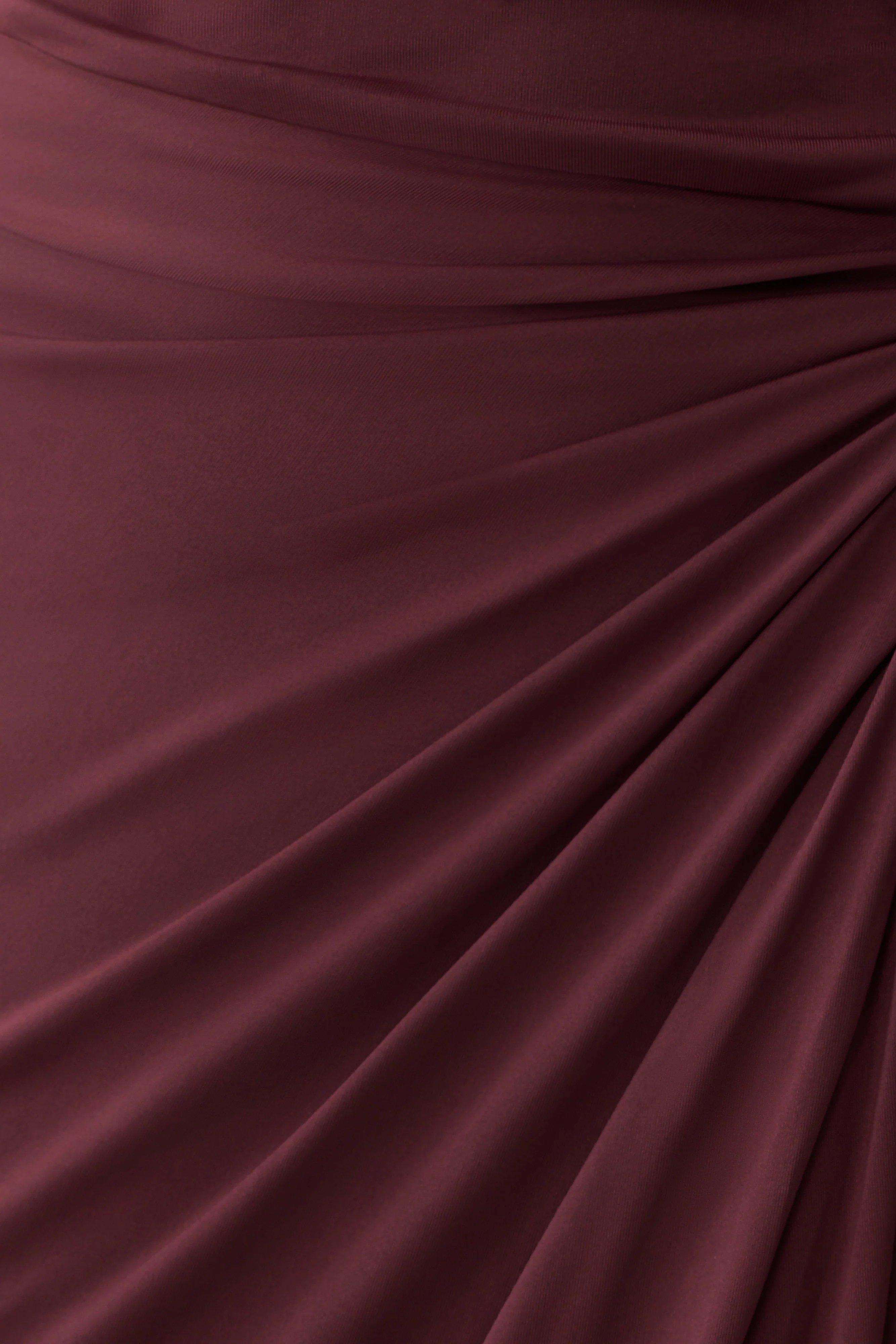 Alyn Off Shoulder Draped Maxi Dress - Dark Plum - Image 5