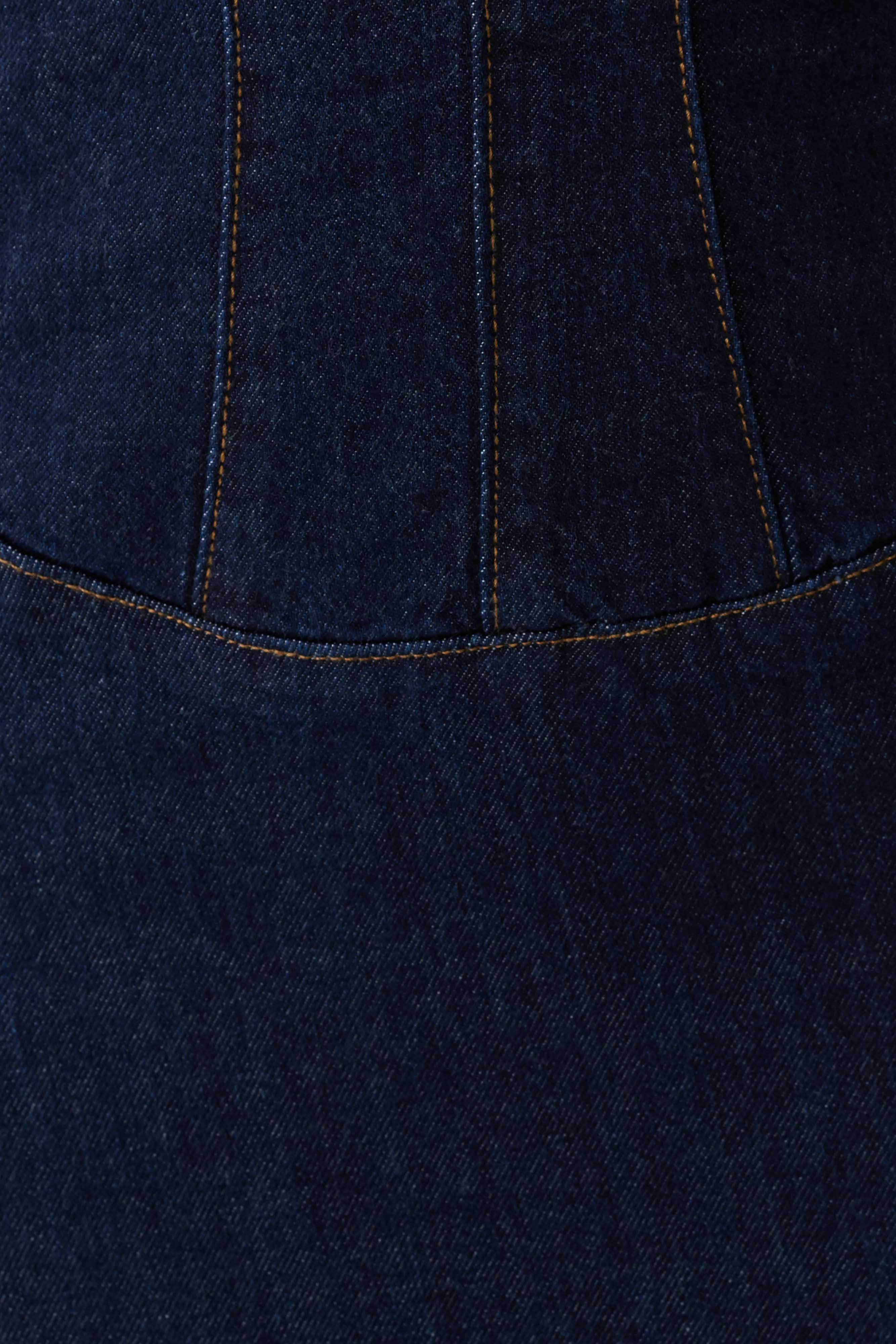 Amila Denim Cupped Maxi Dress - Indigo Blue - Image 6