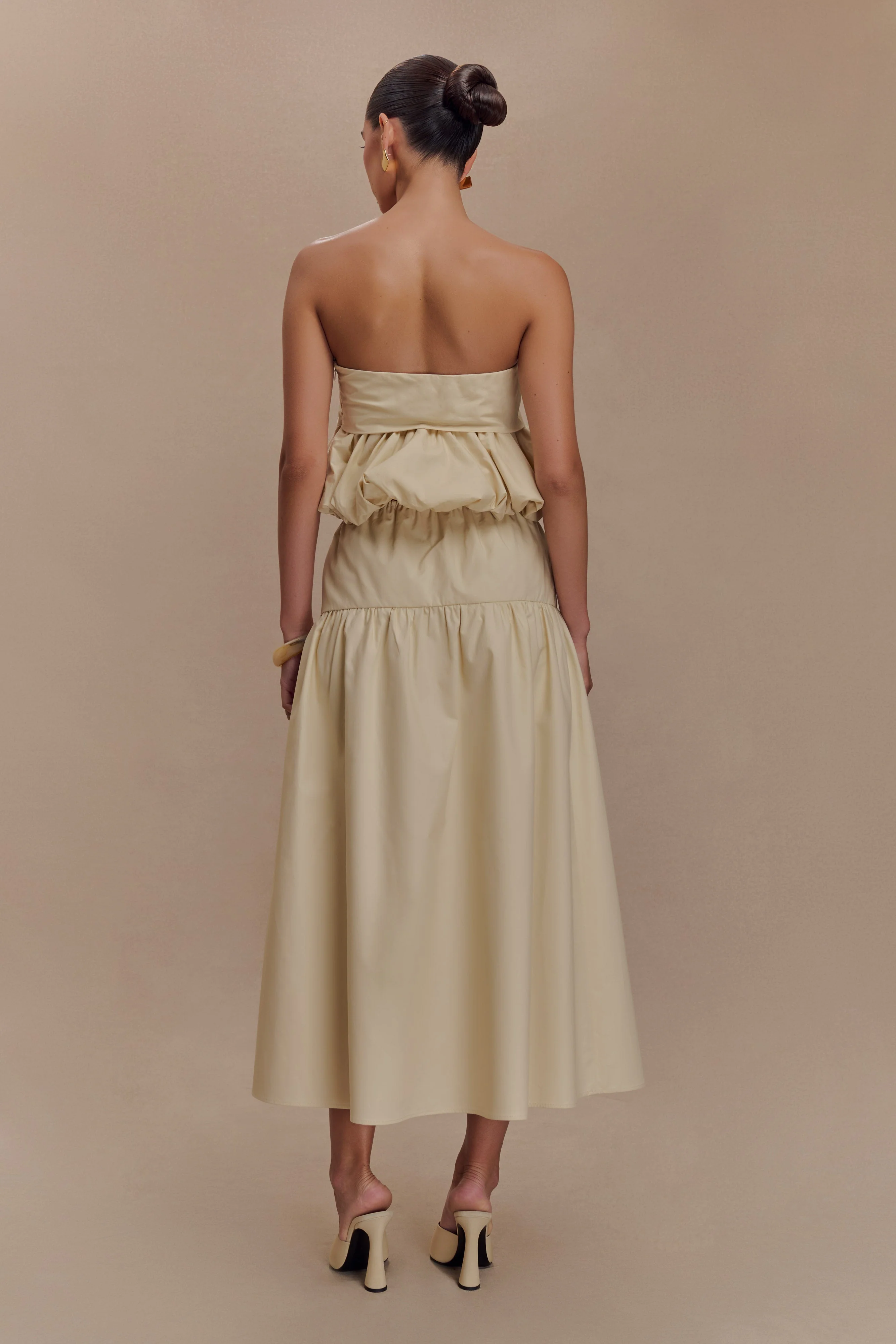 Amirah Strapless Bubble Crop Top - Nude - Image 4