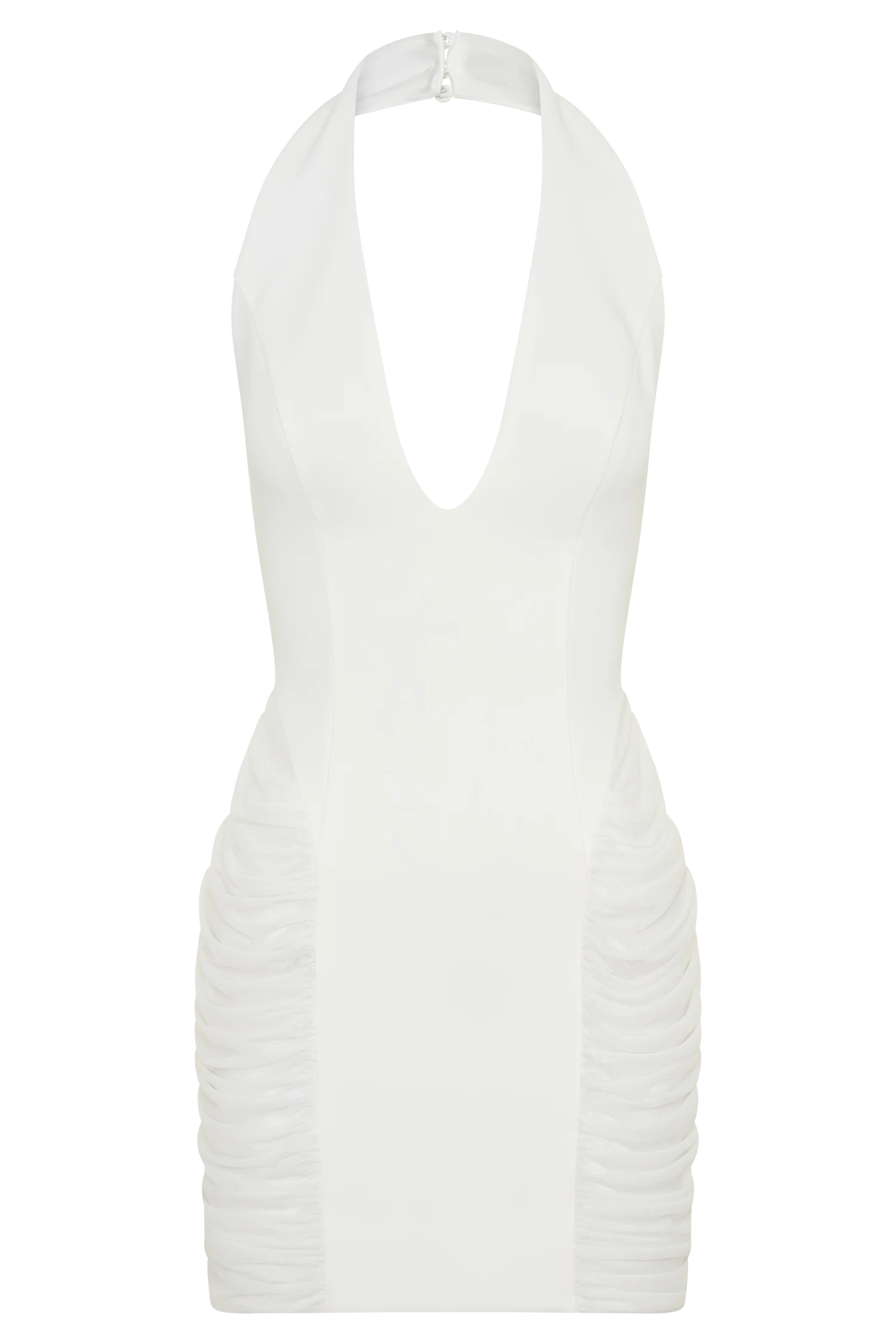 Anari Gathered Scuba Mini Dress - White - Image 7
