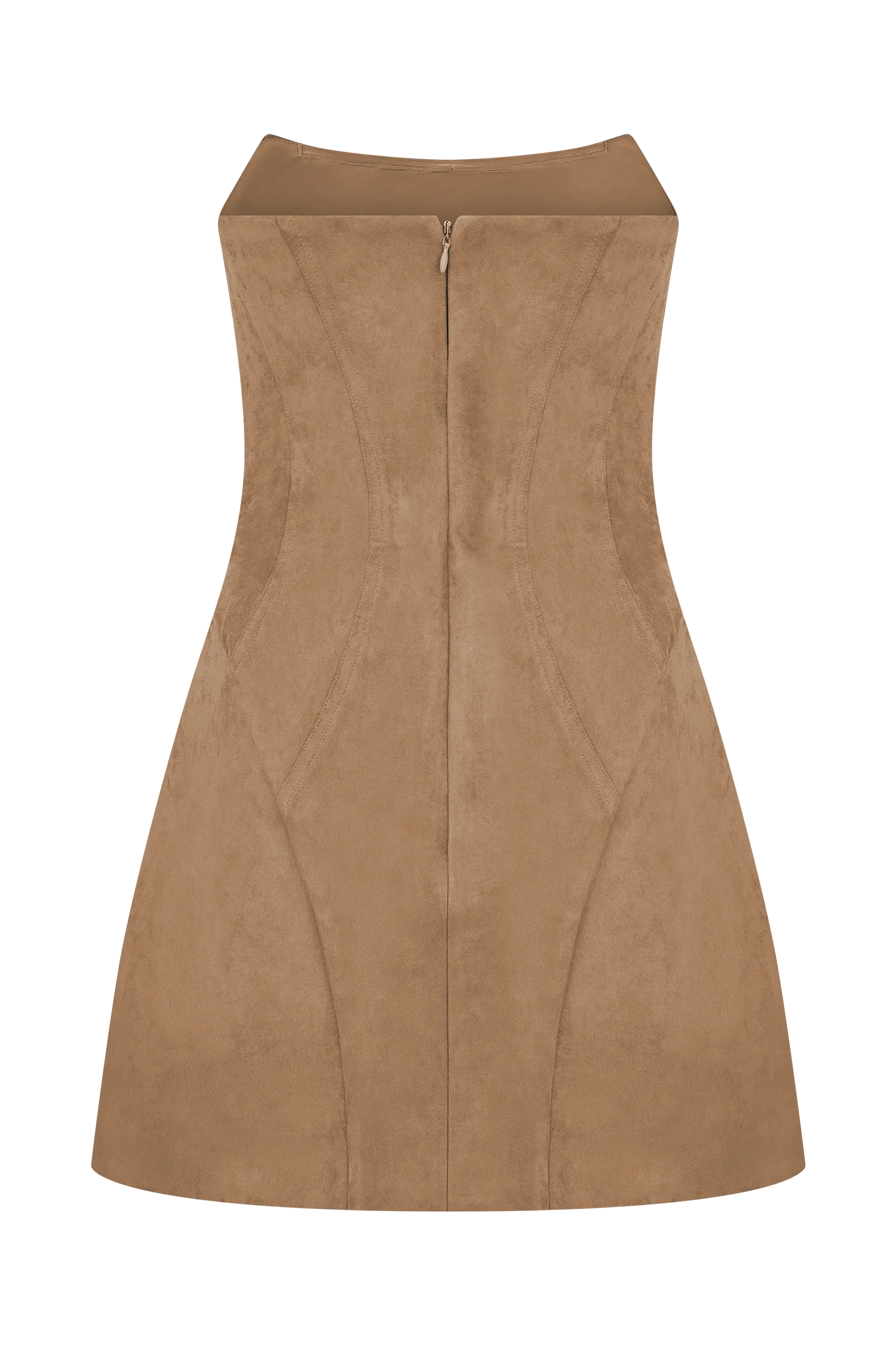 Andy Faux Suede Mini Dress - Camel - Image 8