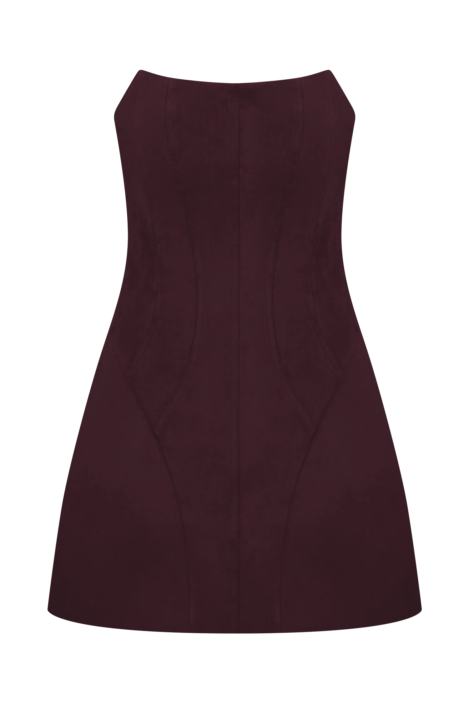 Andy Faux Suede Mini Dress - Wine - Image 8