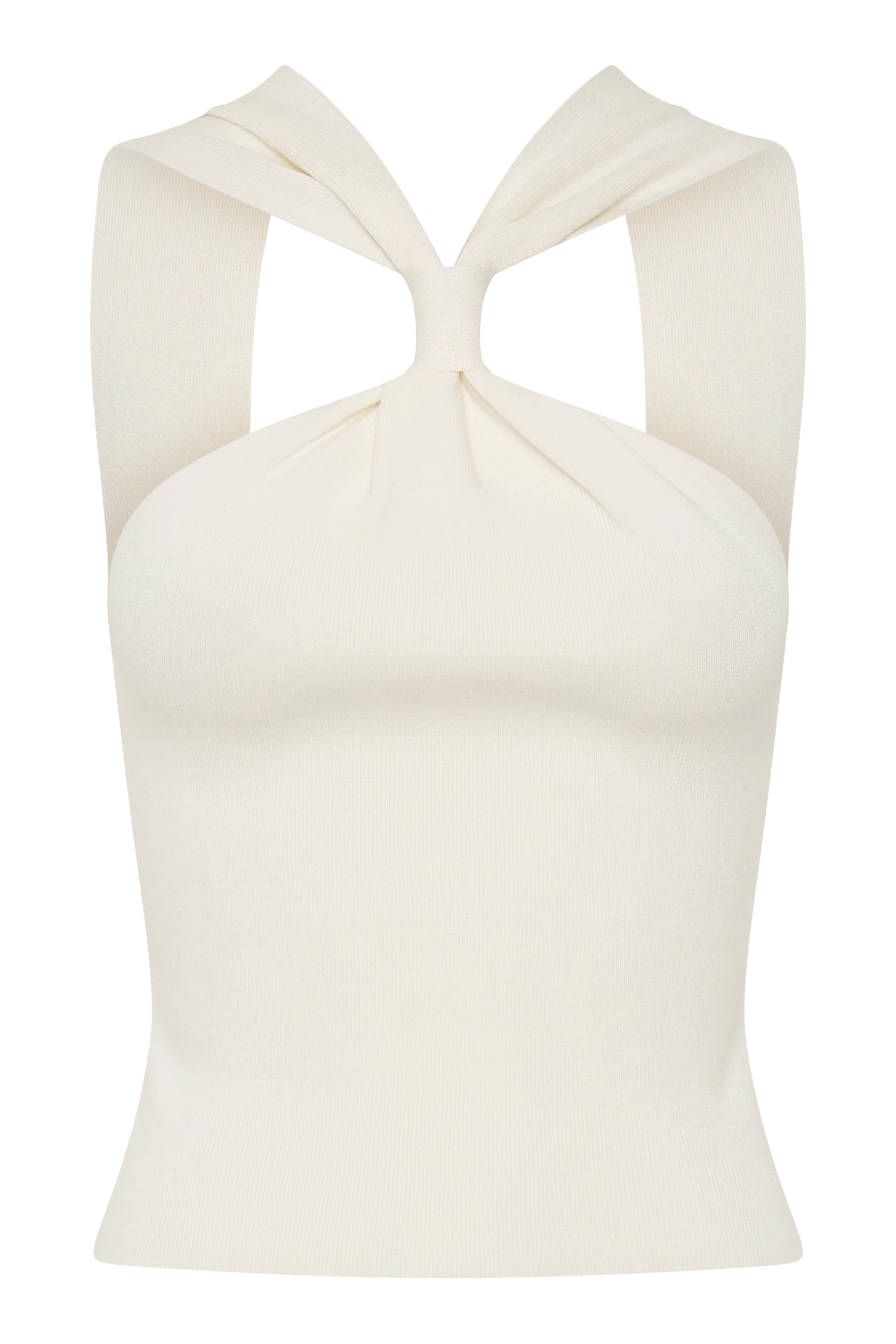 Angelika Twist Front Knit Top - Ivory - Image 8