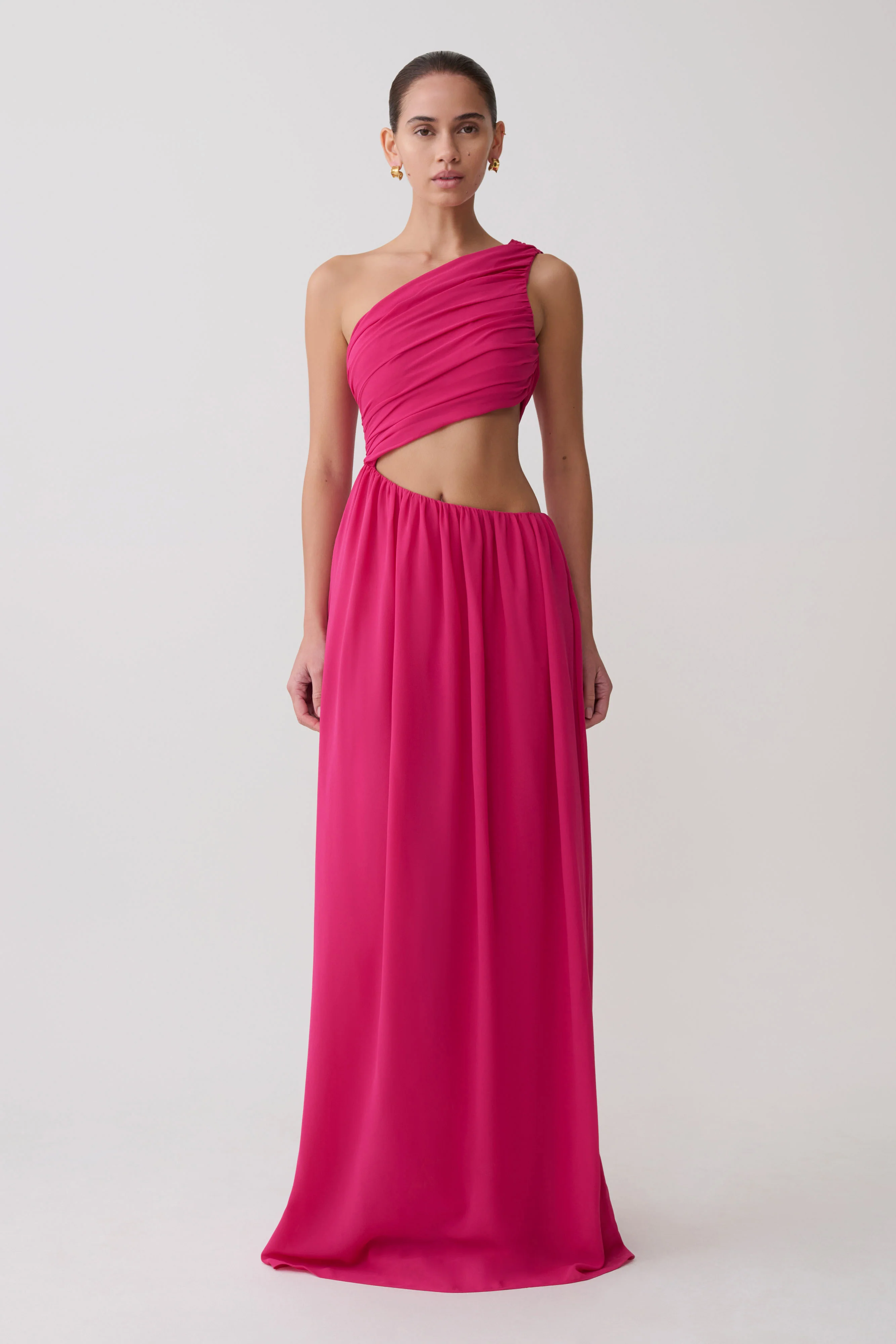 Aria Chiffon Cut Out Maxi Dress - Fuchsia