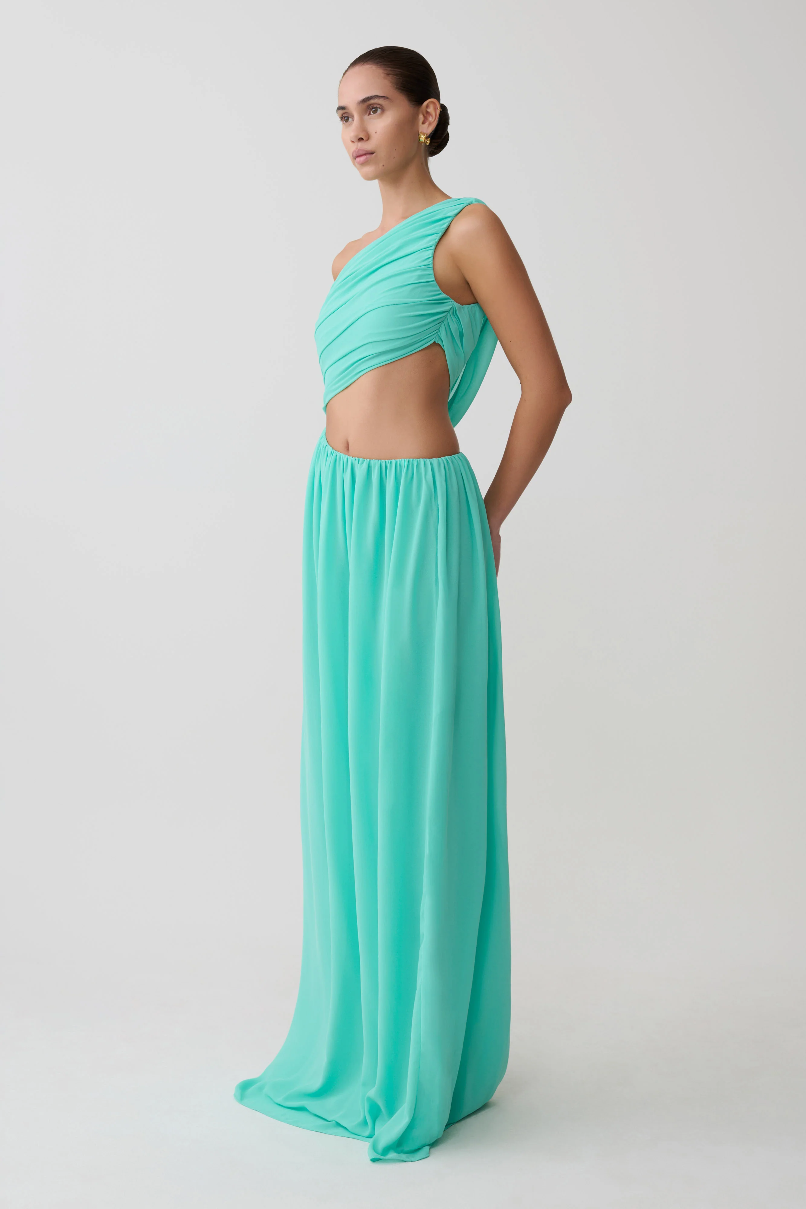 Aria Chiffon Cut Out Maxi Dress - Lagoon - Image 4