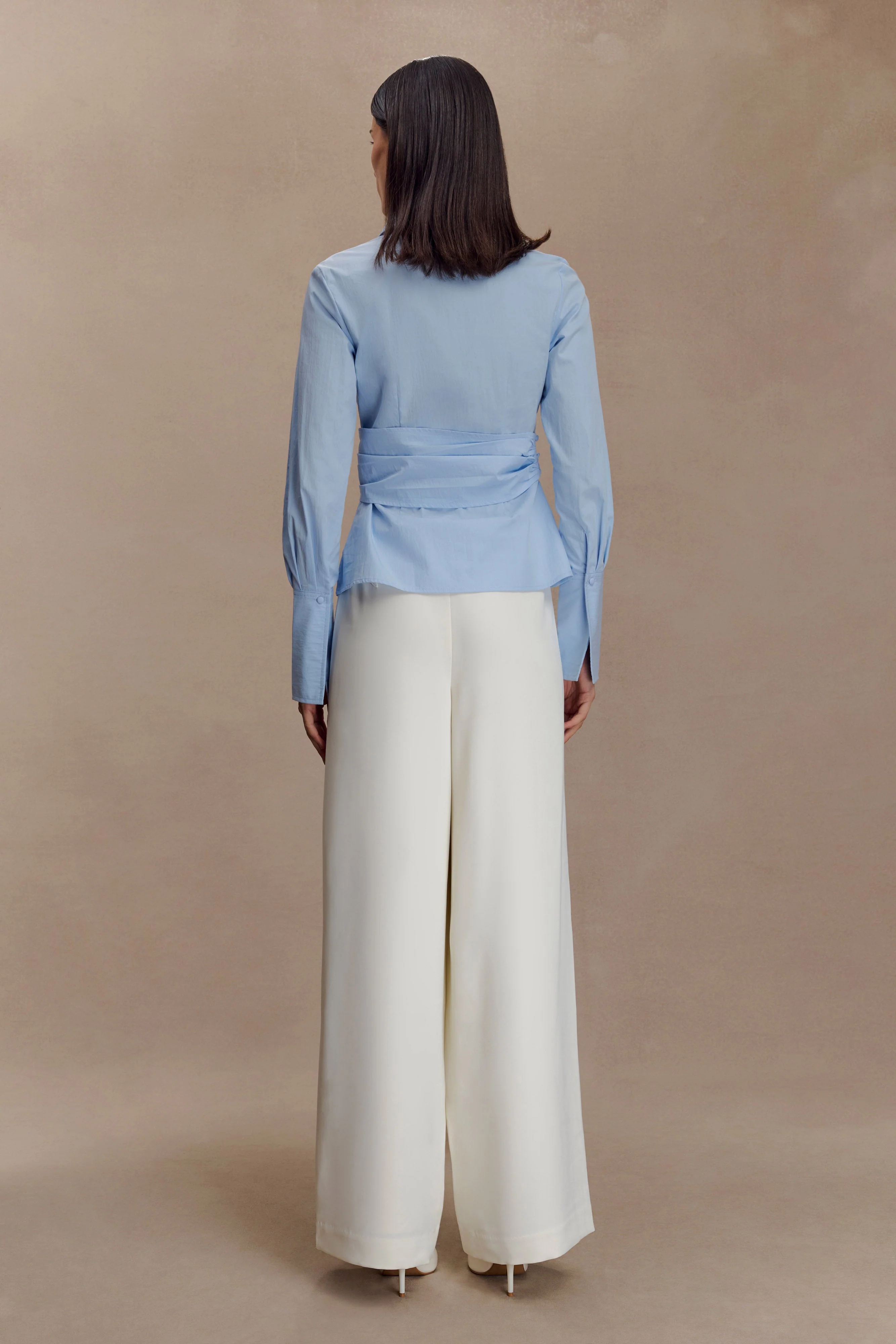 Arlo Wide Leg Suiting Trouser - Ivory - Image 5