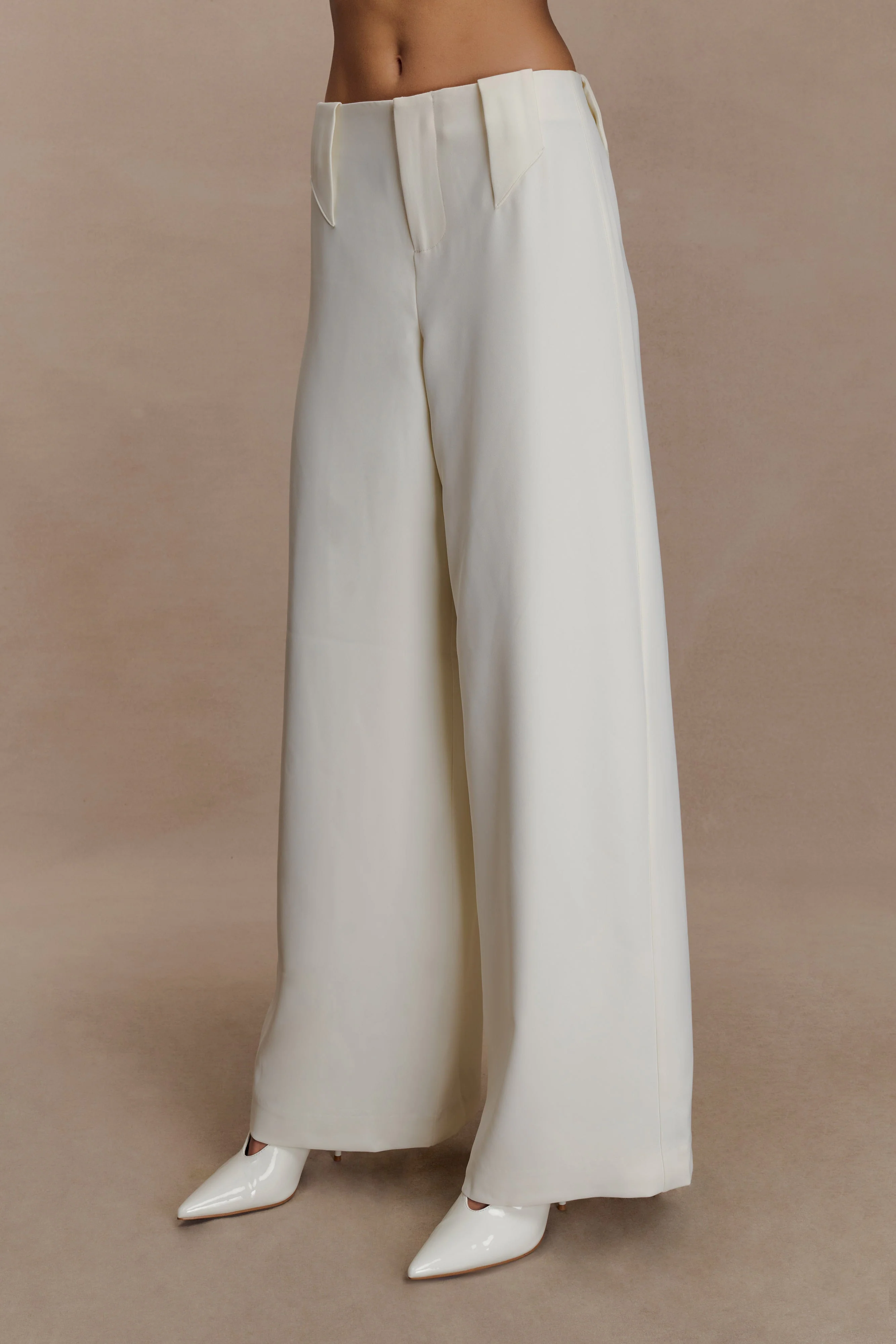 Arlo Wide Leg Suiting Trouser - Ivory - Image 7