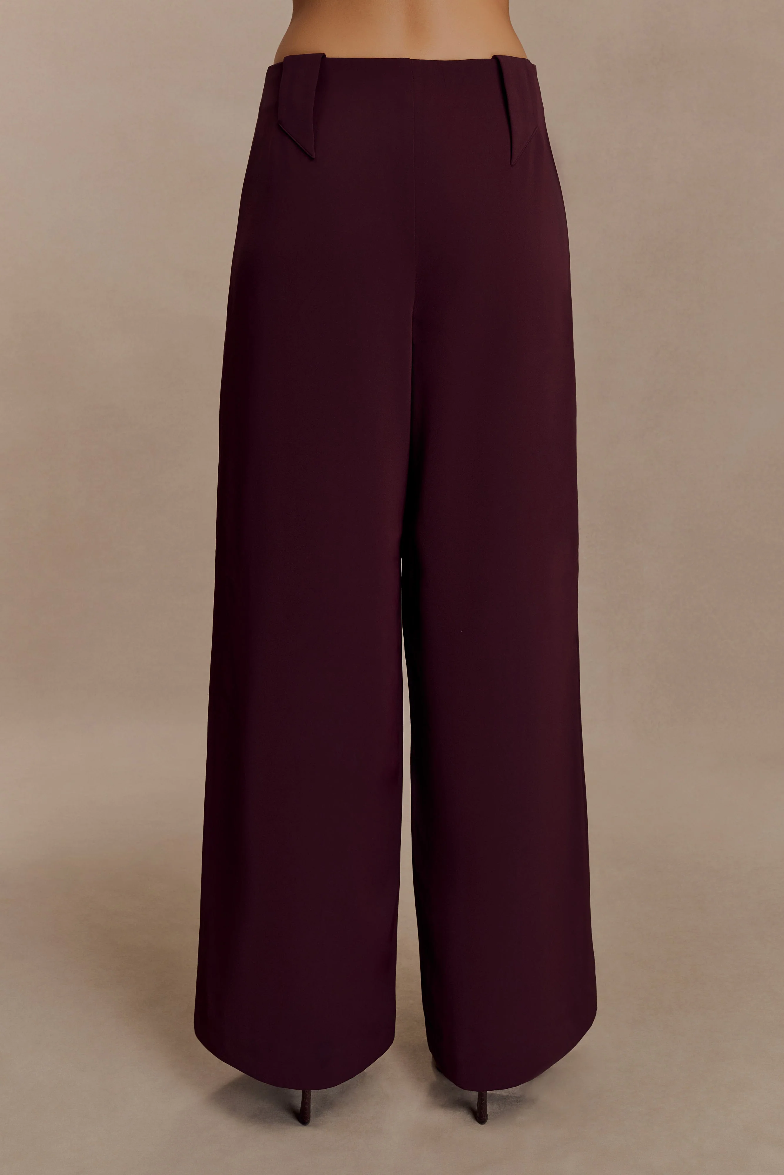 Arlo Wide Leg Suiting Trouser - Mahogany - Image 6