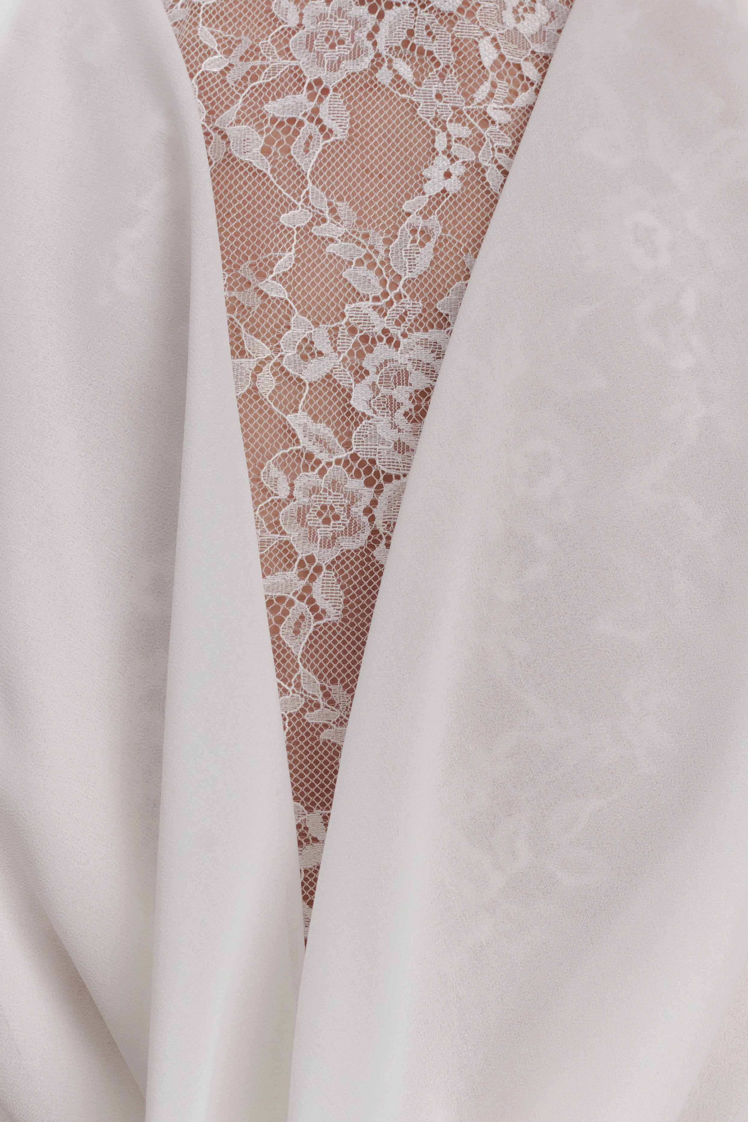 Arra Chiffon And Lace Halter Mini Dress - White - Image 4