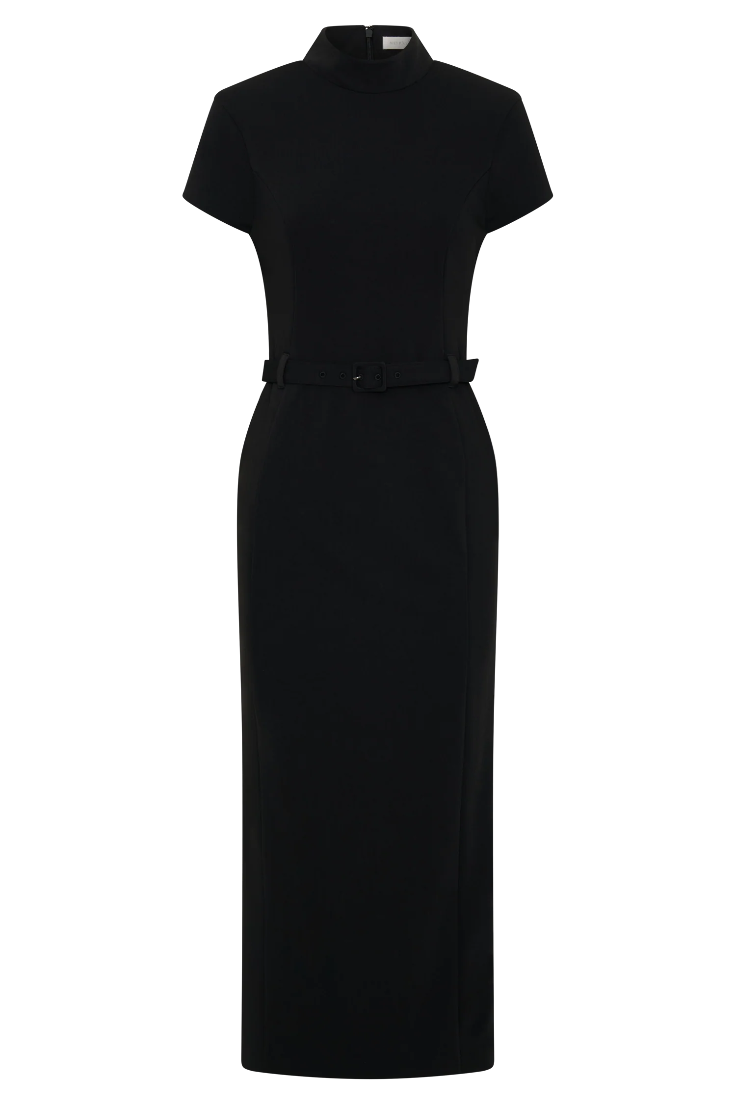 Arwyn Short Sleeve Crepe Midi Dress - Black - Image 7