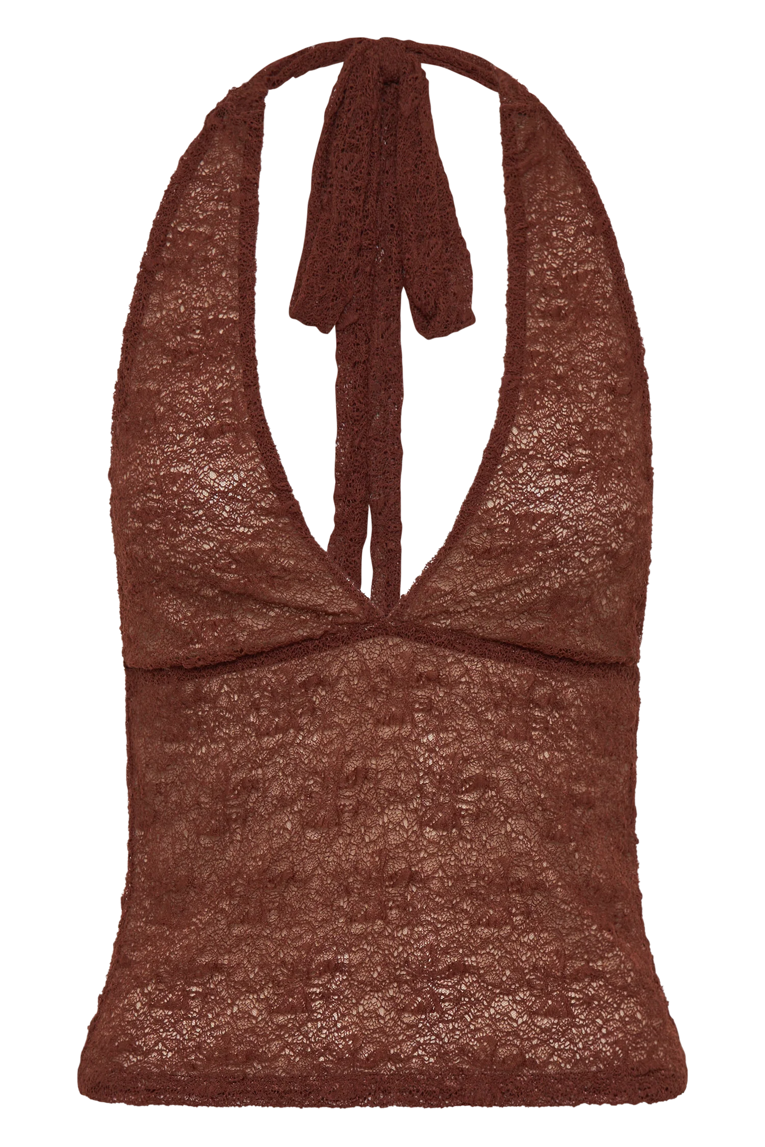 Asher Sheer Lace Halter Top - Chilli - Image 11