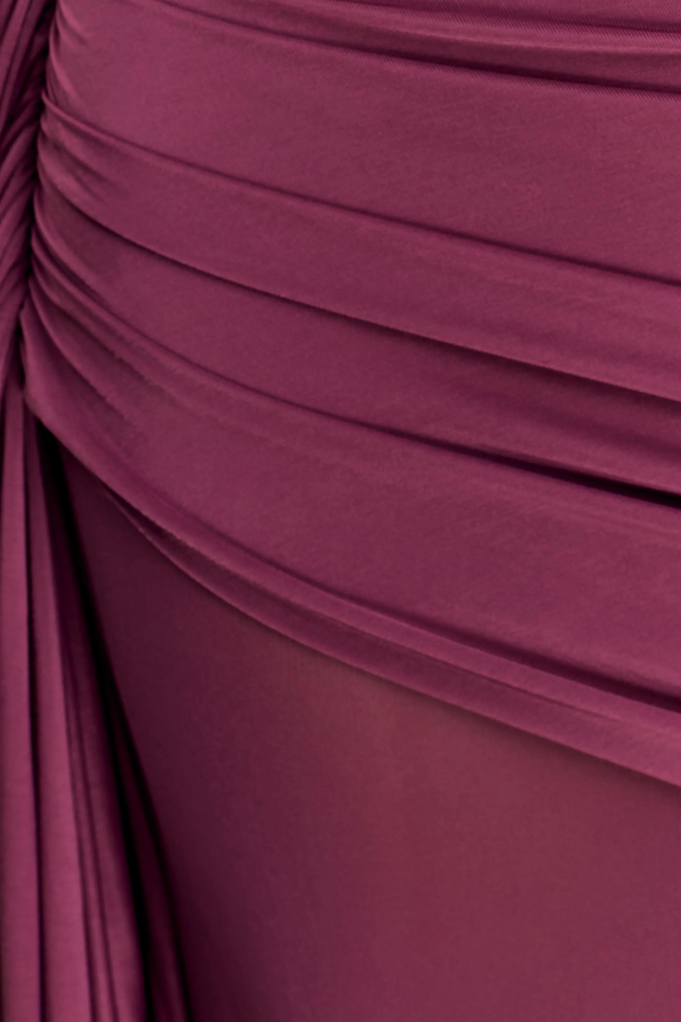 Asher Slinky One Shoulder Maxi Dress - Neutral Plum - Image 6
