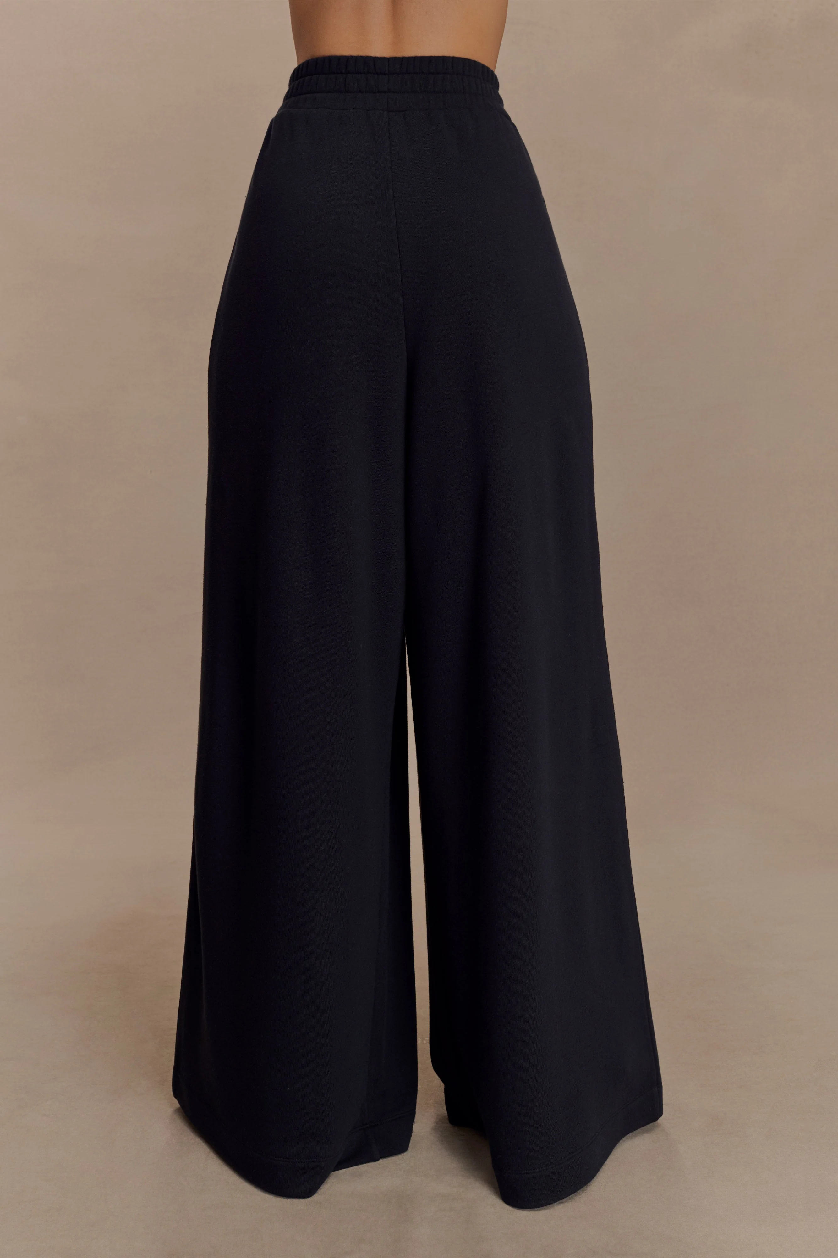Aspen Gathered Wide Leg Jogger - Black - Image 2
