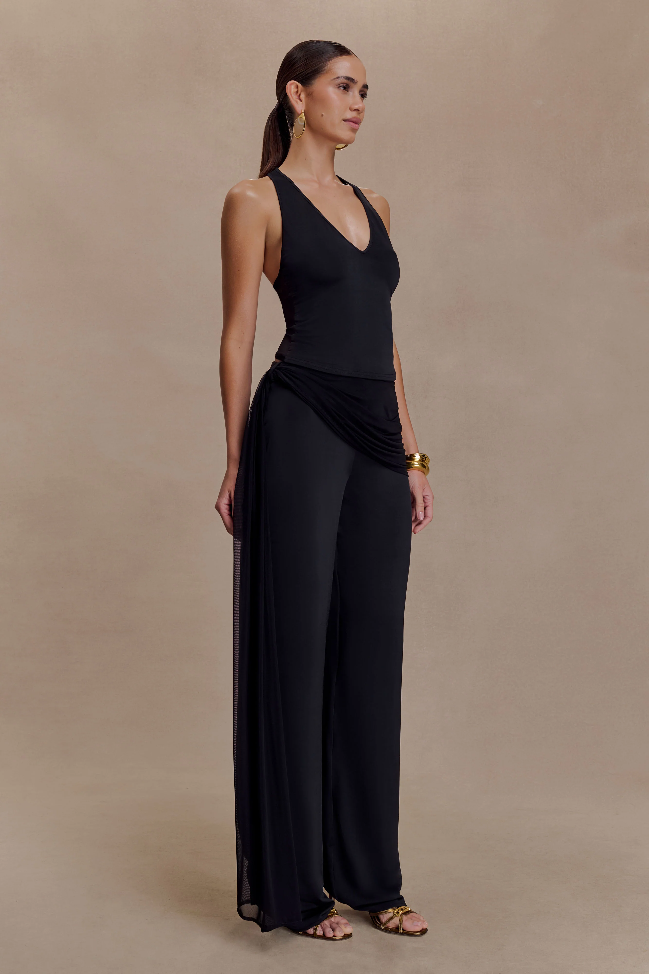 Aspyn Slinky And Mesh Top - Black - Image 4