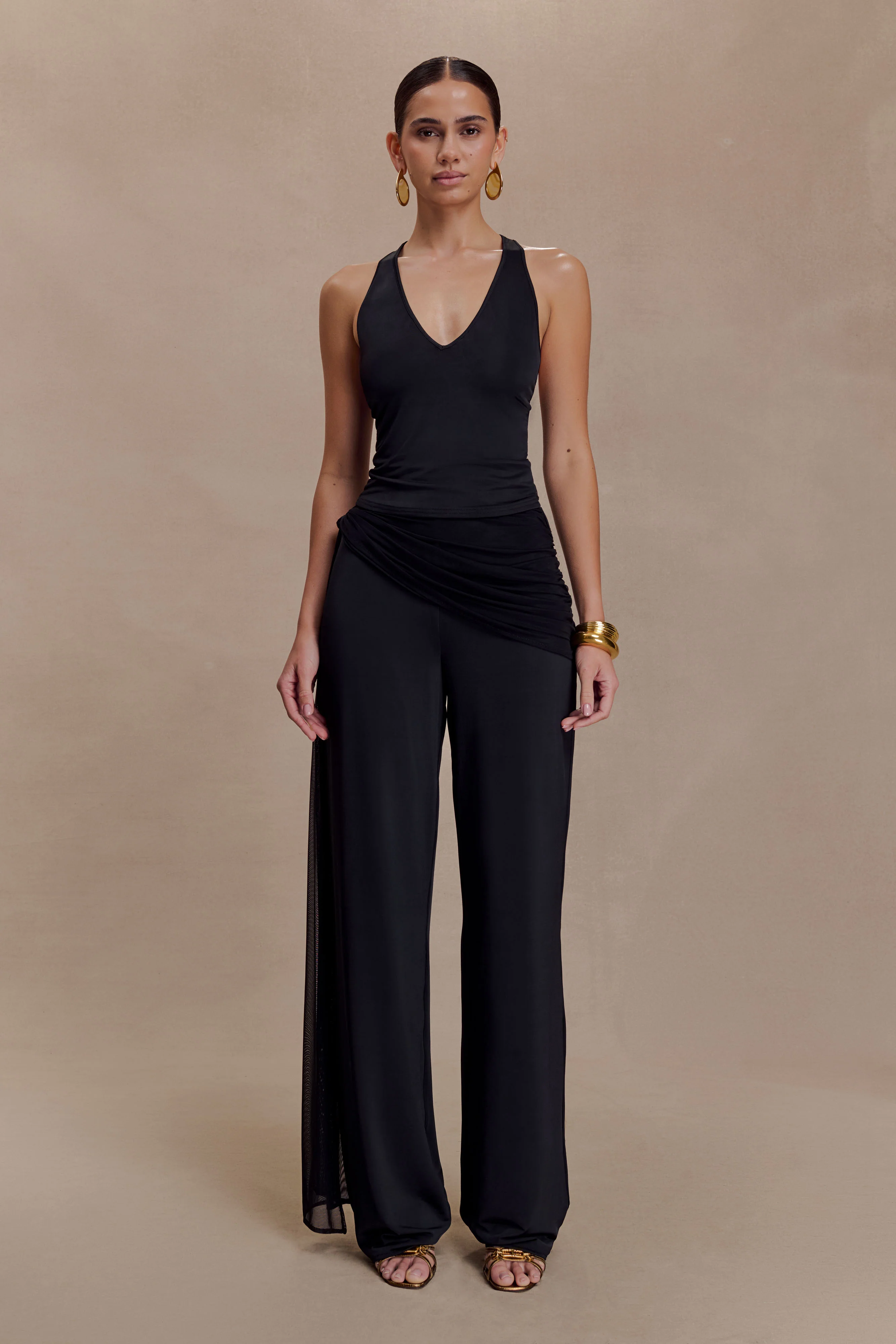 Aspyn Slinky And Mesh Top - Black - Image 7
