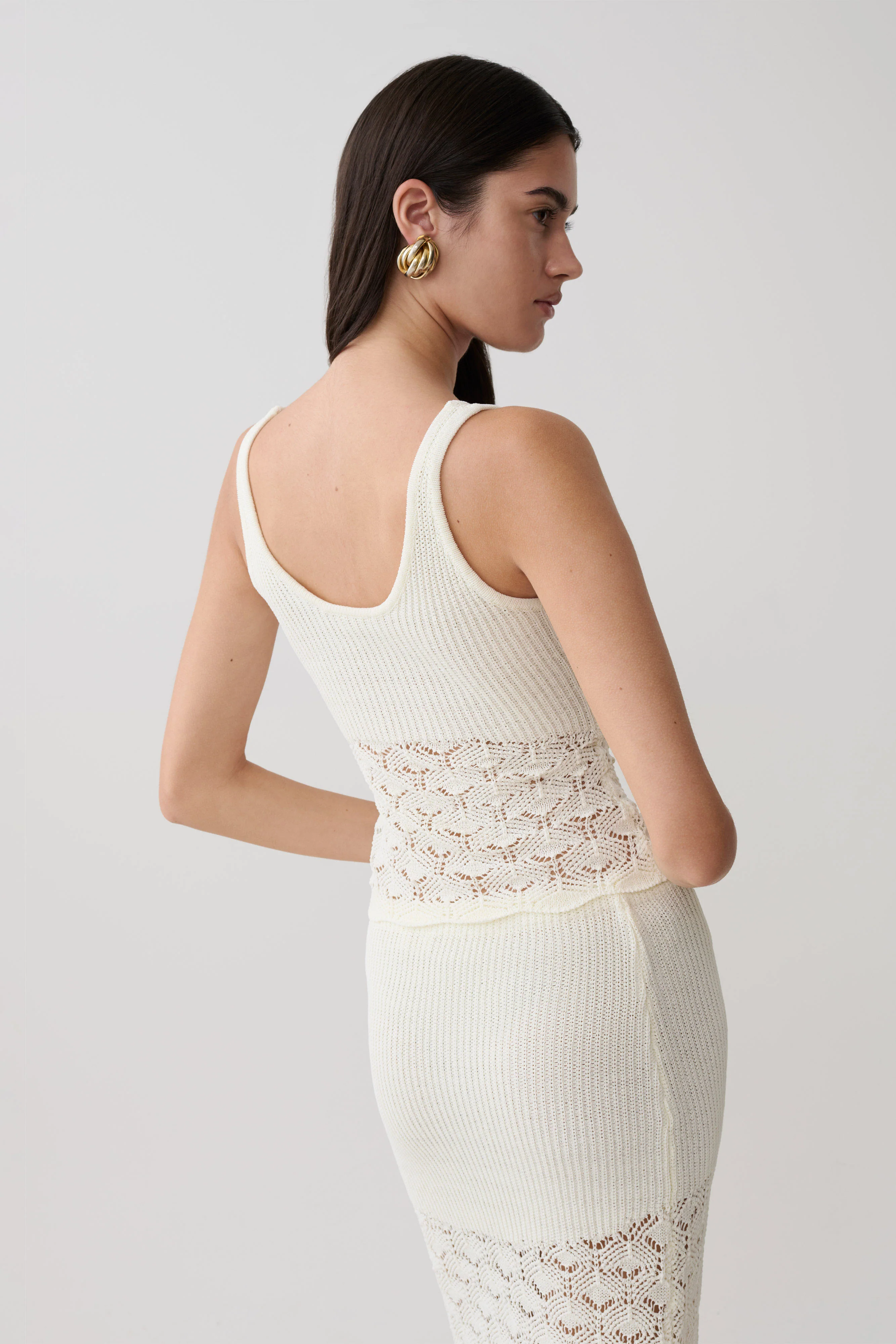 Atlantis Crochet Knit Top - White - Image 2