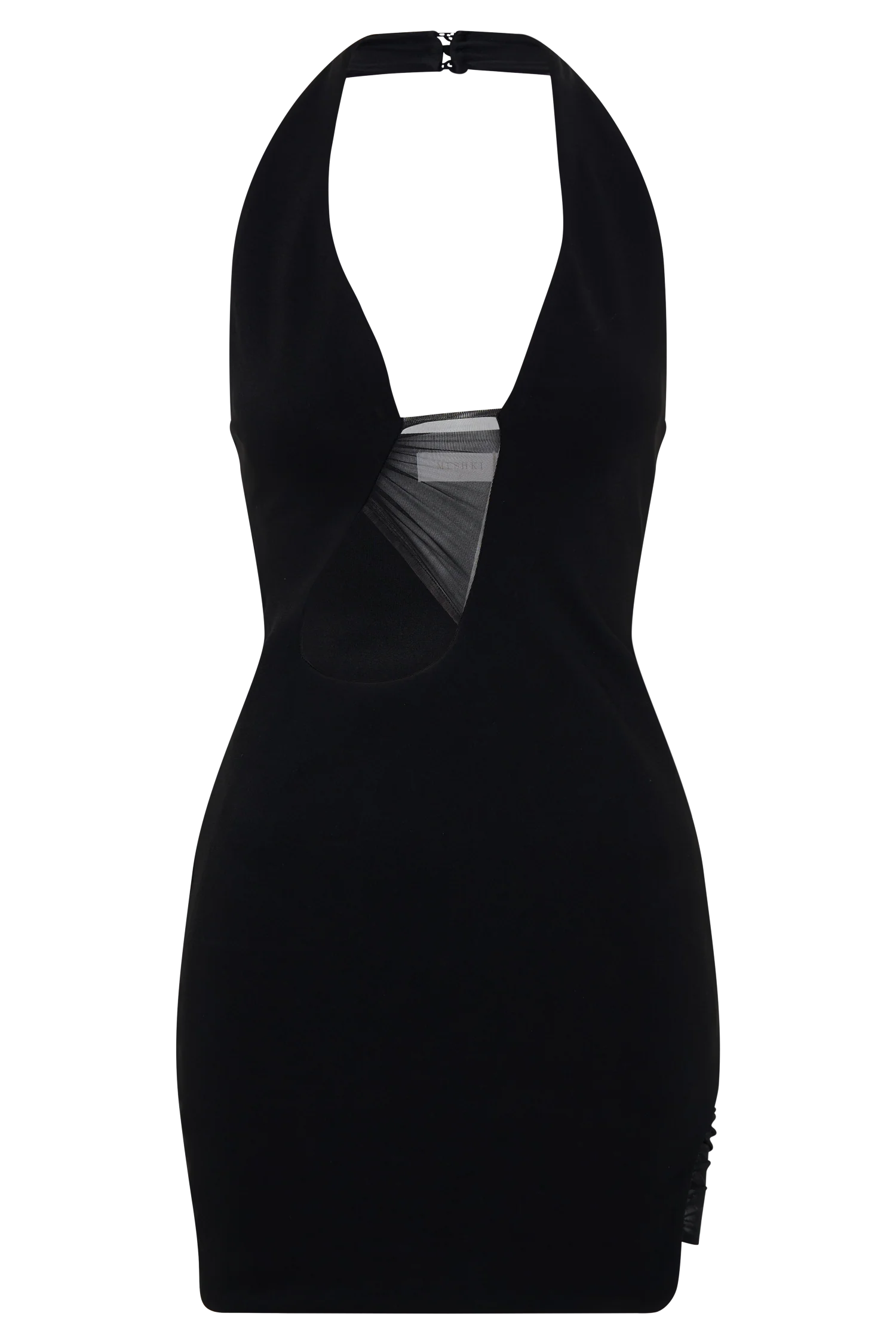 Aubree Crepe And Mesh Mini Dress - Black - Image 9