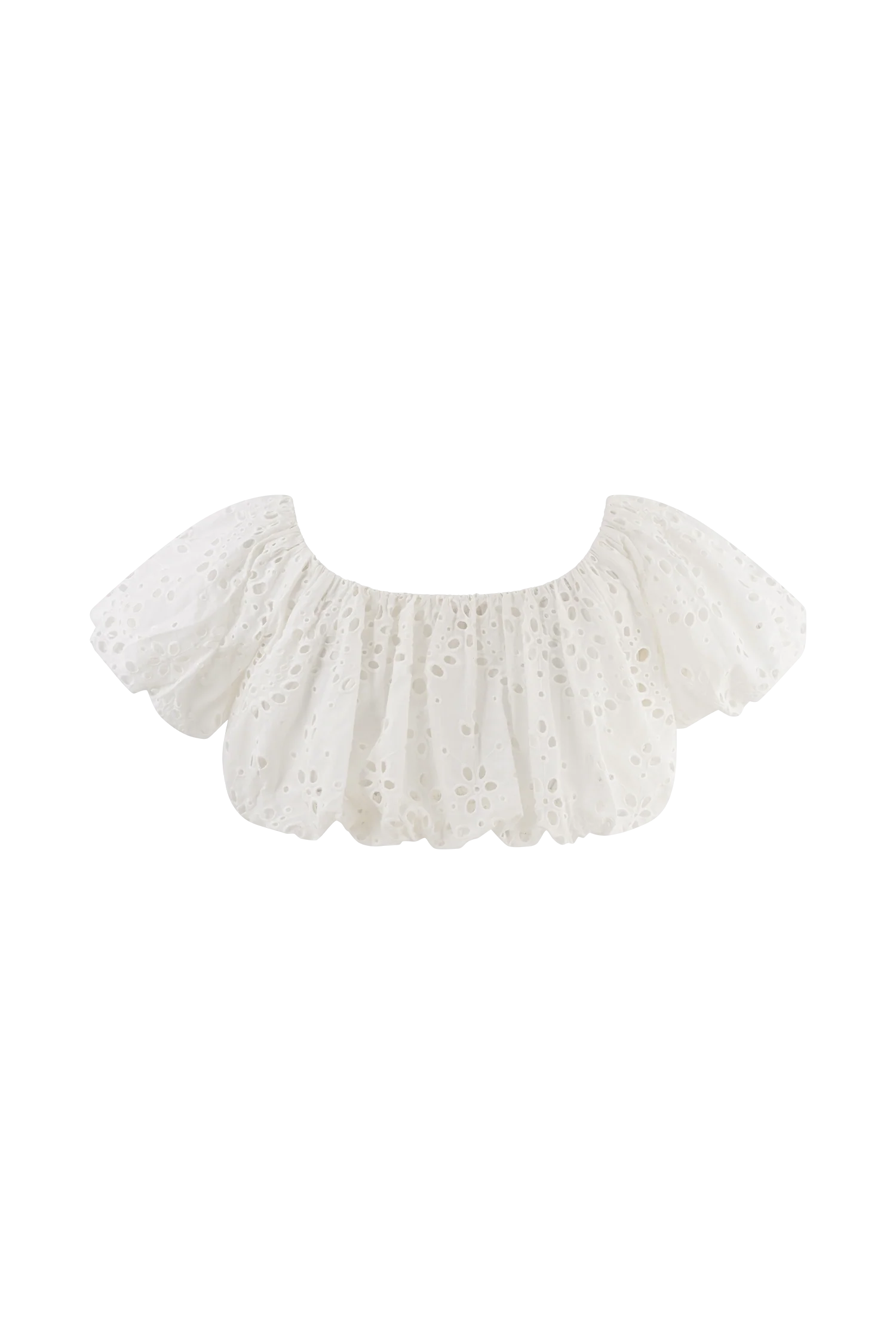 Autumn Off Shoulder Broderie Top - White - Image 10