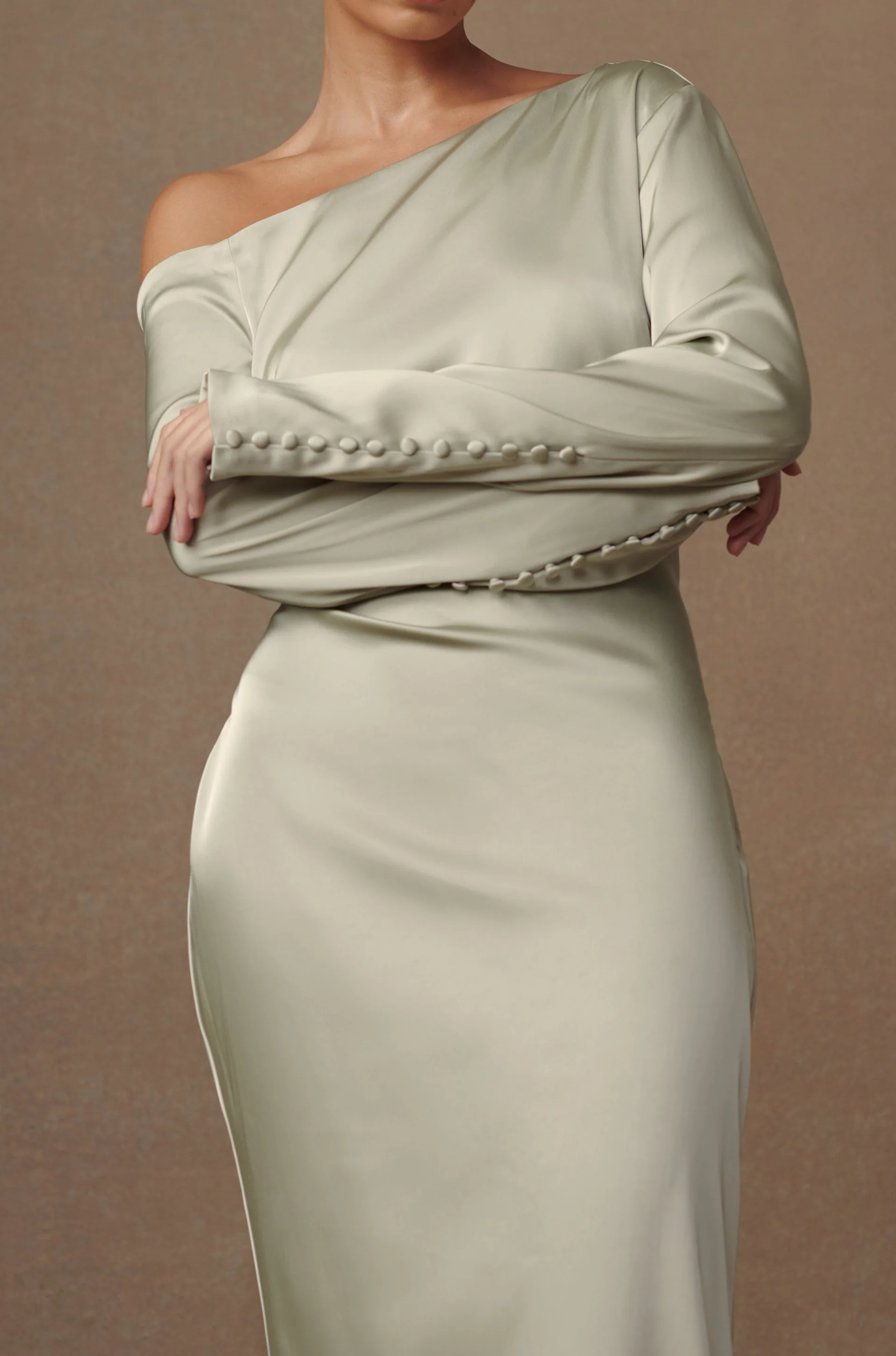 Avery Long Sleeve Maxi Dress - Sage - Image 5