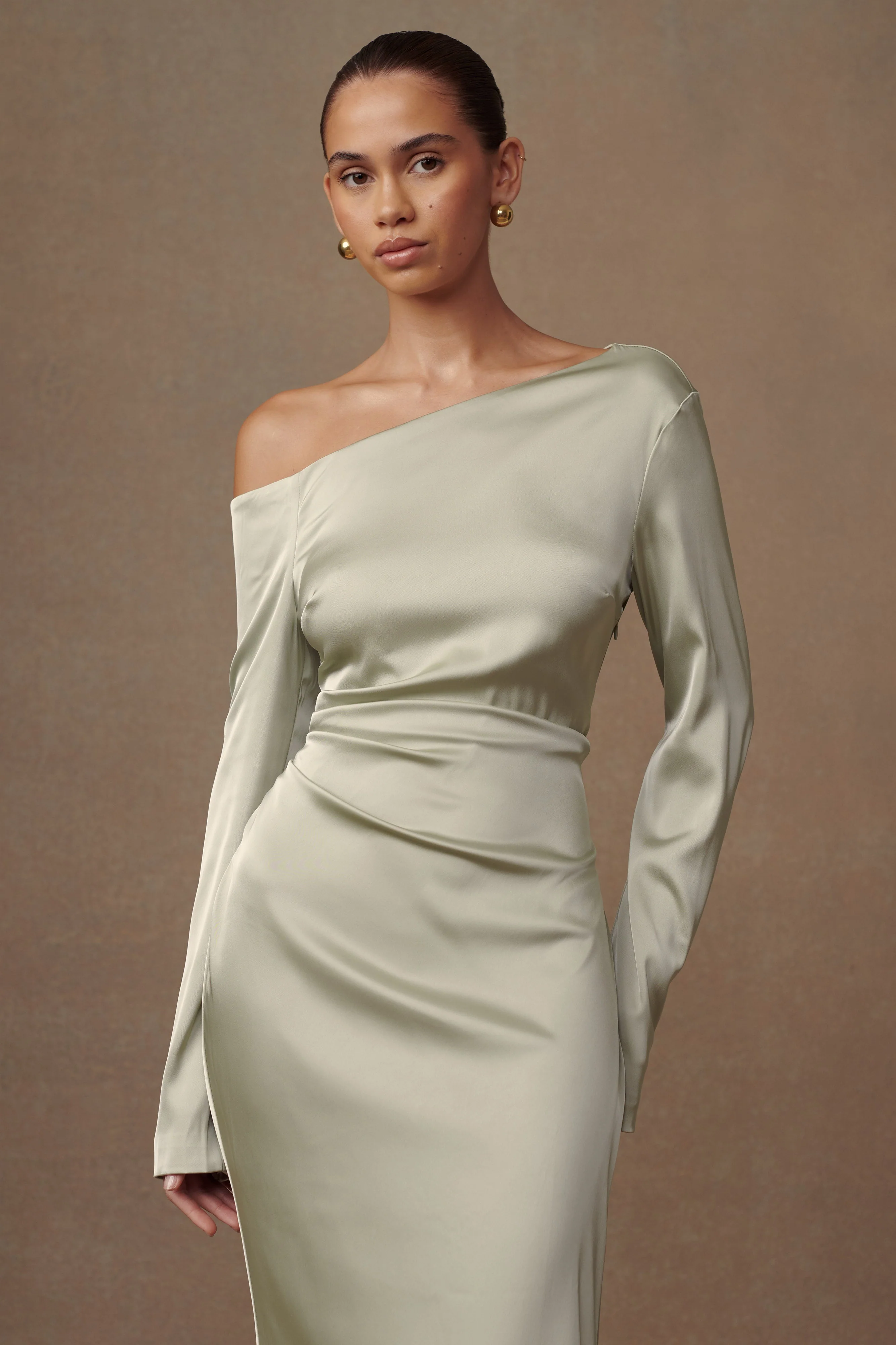 Avery Long Sleeve Maxi Dress - Sage - Image 6