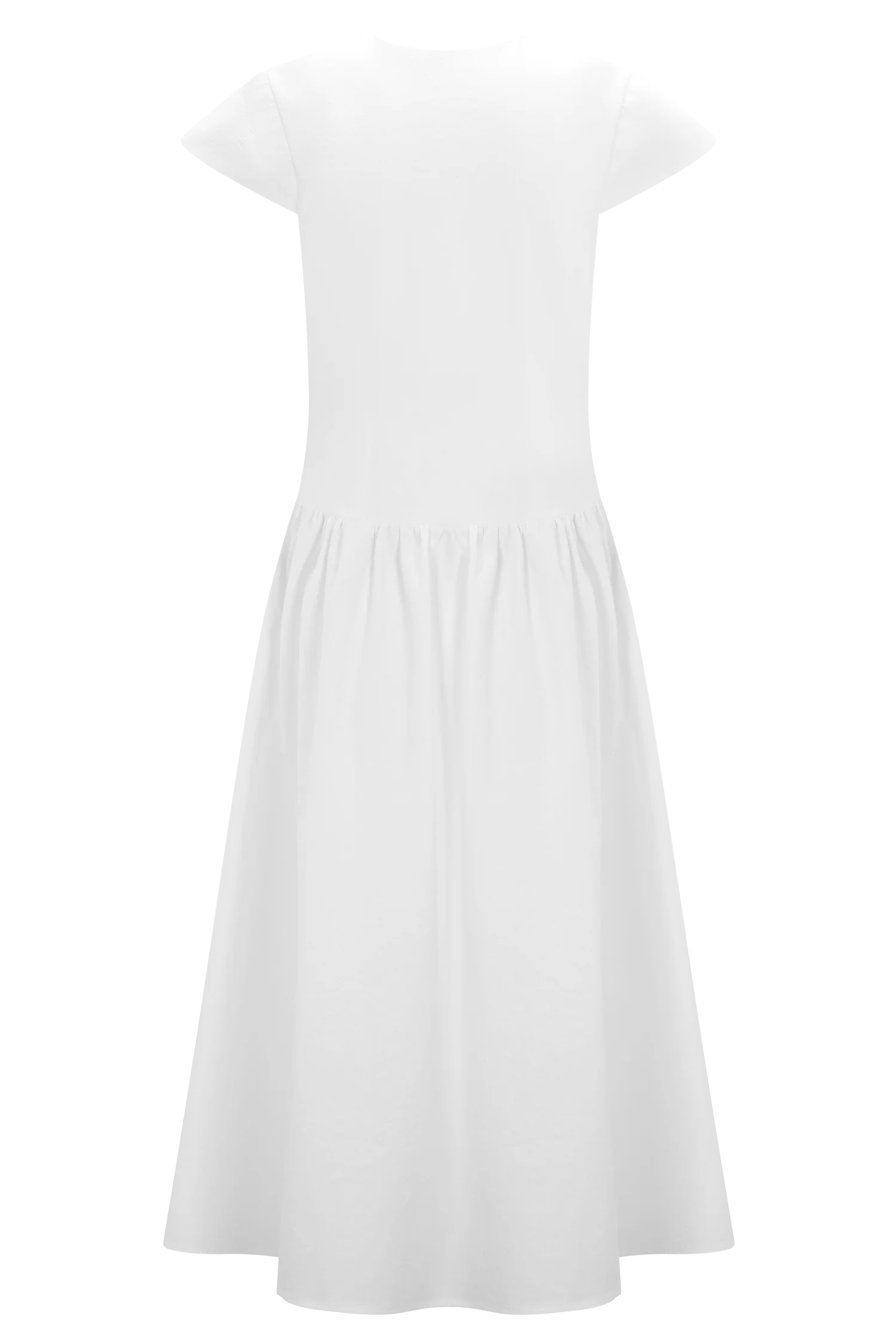Ayla Cotton Fit And Flare Midi Dress - White - Image 6