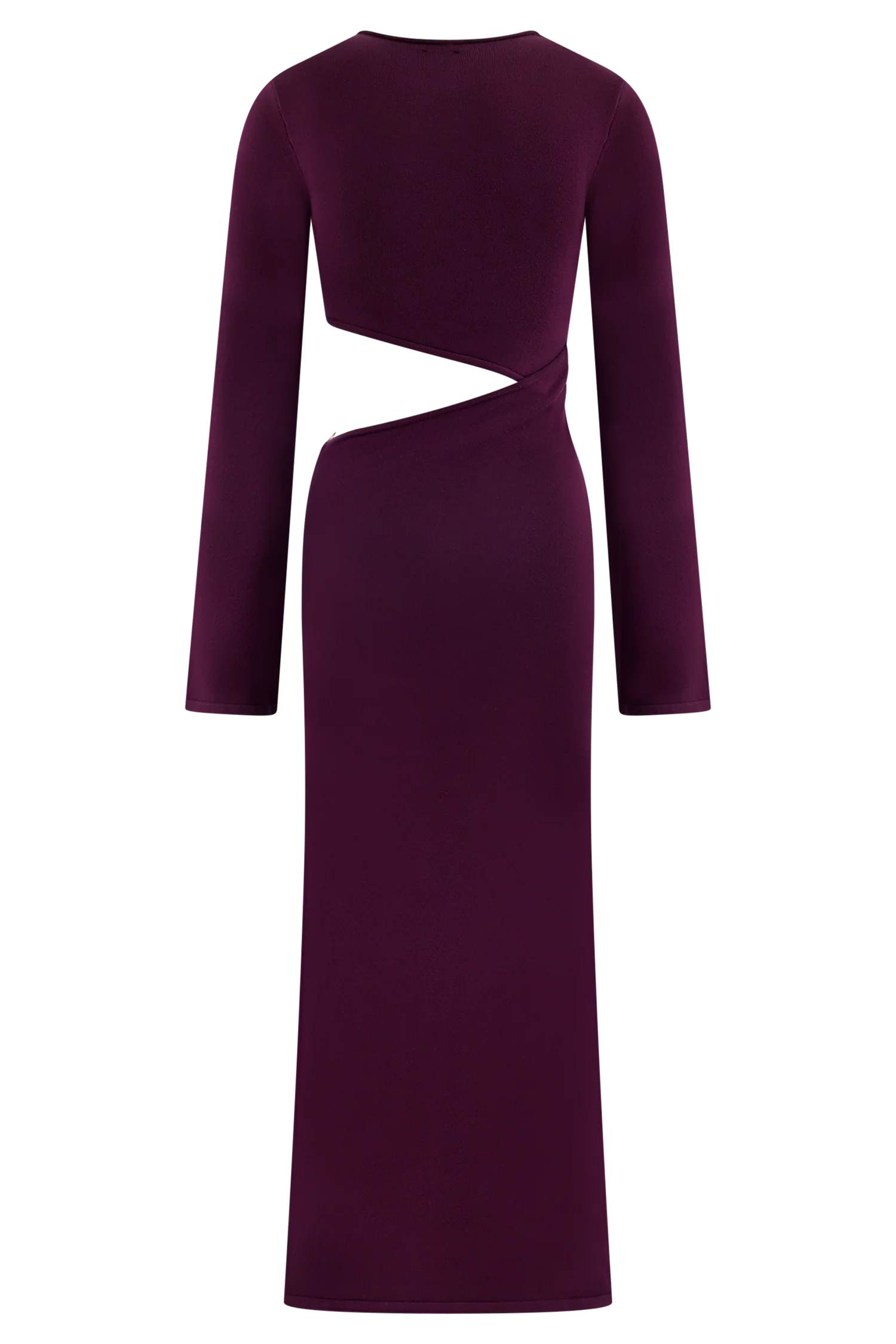 Azariah Long Sleeve Knit Midi Dress - Plum - Image 6