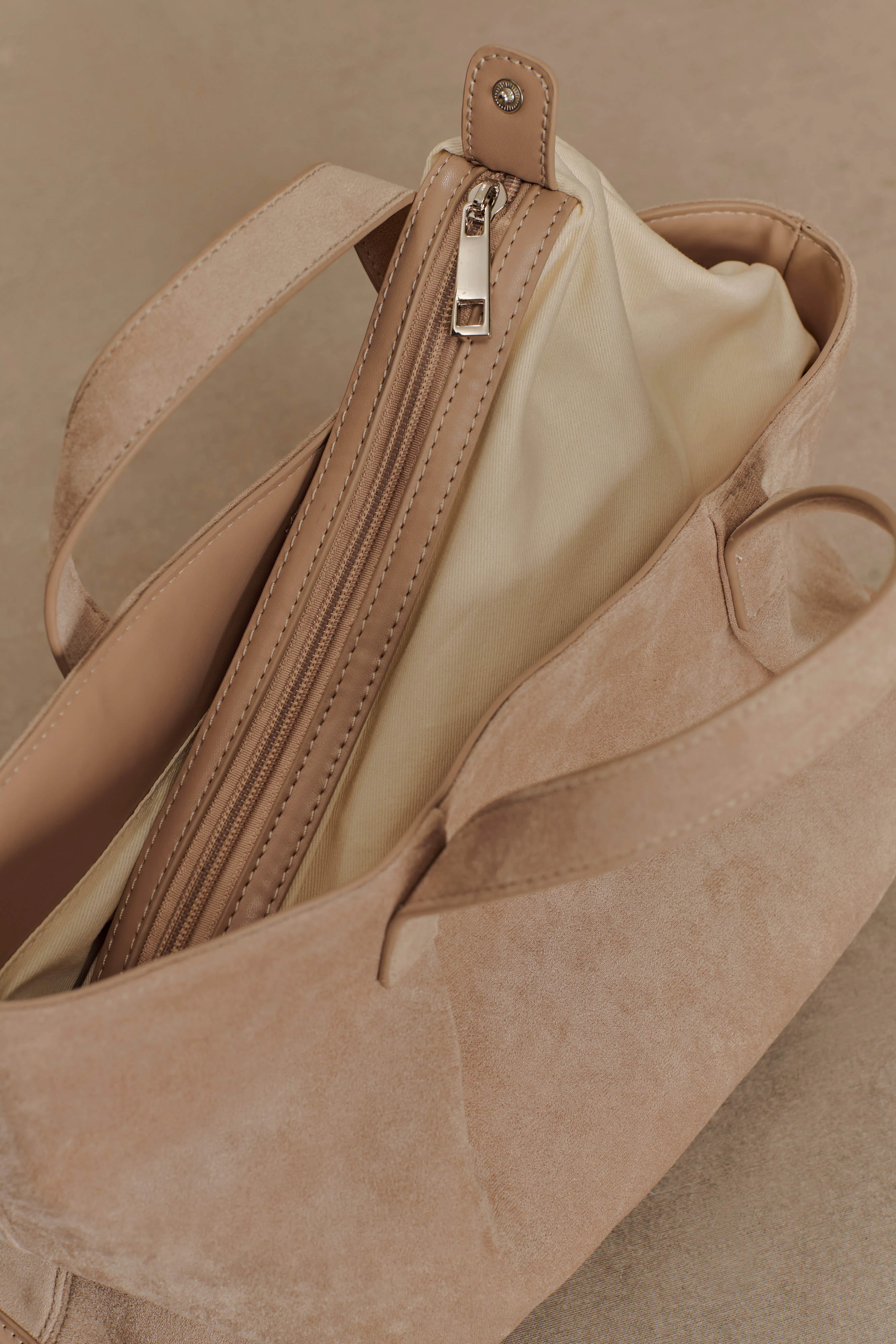 Baylor Faux Suede Bag - Natural - Image 4