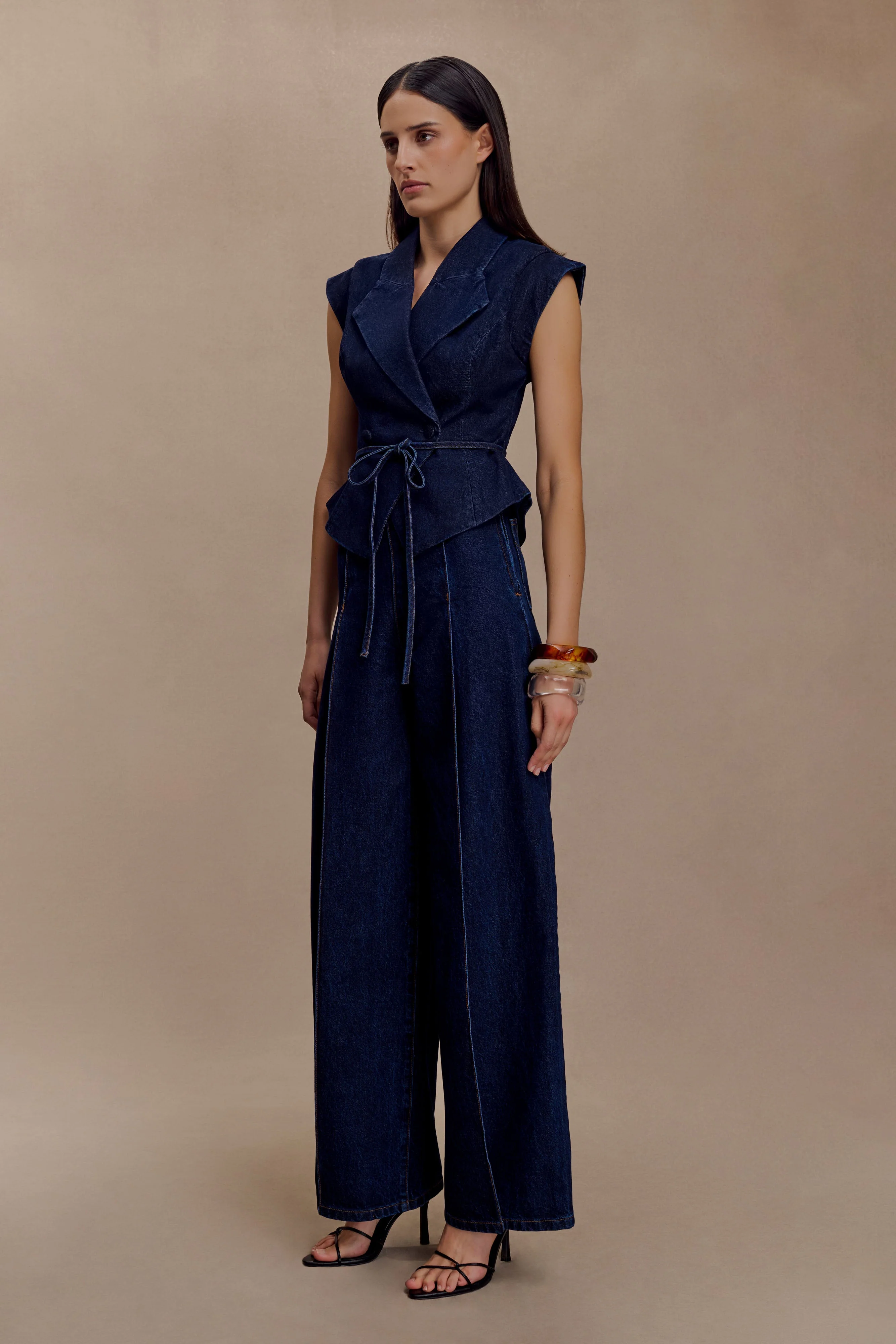 Beatrix High Rise Denim Jeans -  Indigo Blue - Image 5