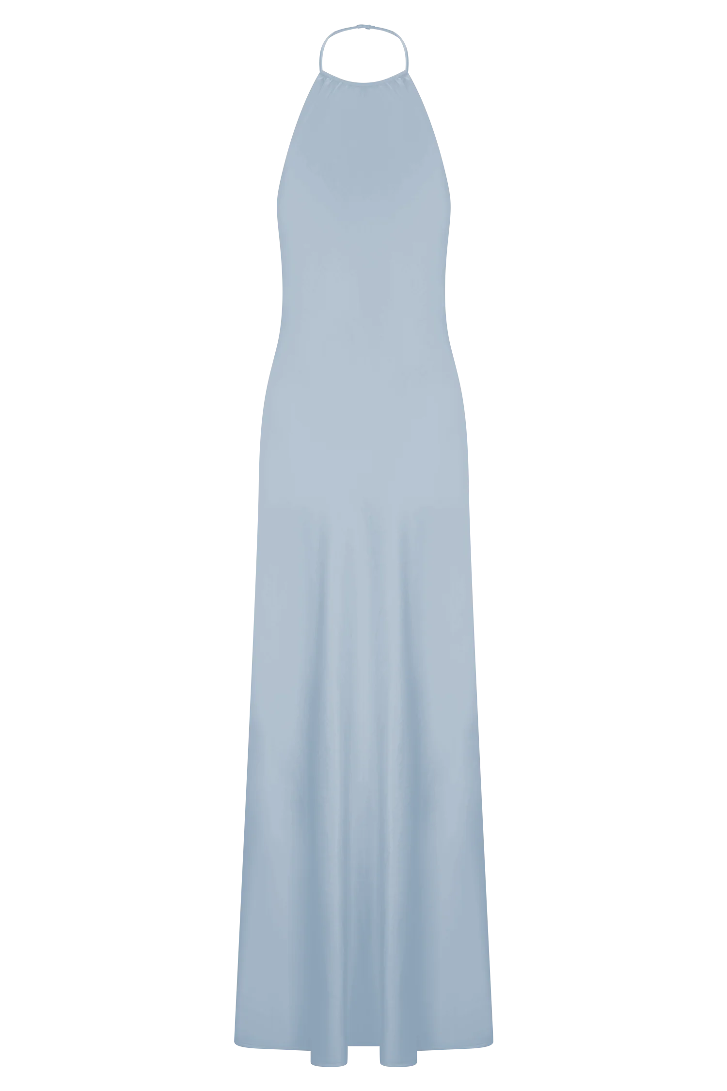Bella Satin Halter Maxi Dress - Frosted Blue - Image 11