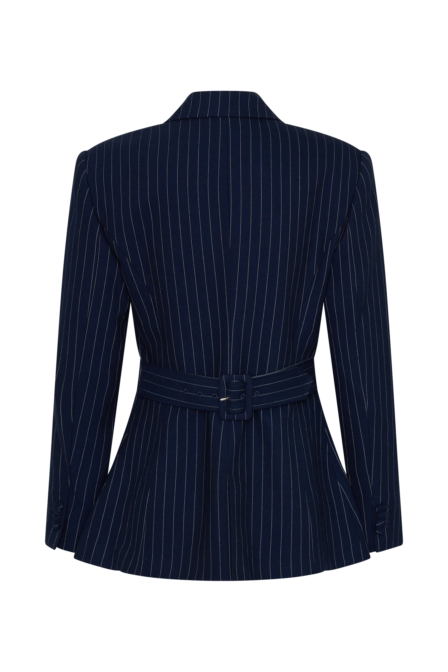 Bellamy Cinched Blazer - Navy Pinstripe - Image 10