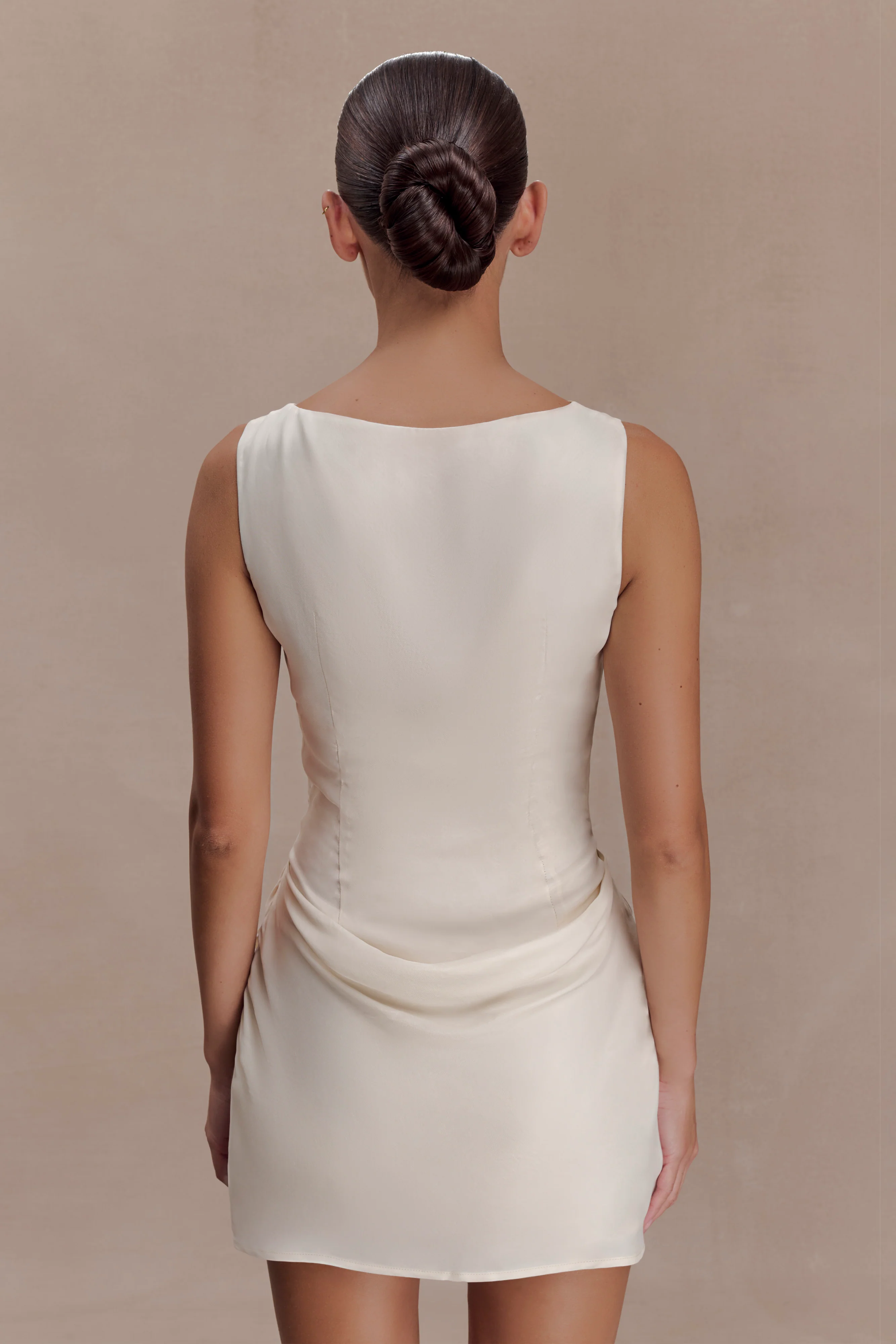 Bexley Draped Mini Dress - Ivory - Image 5