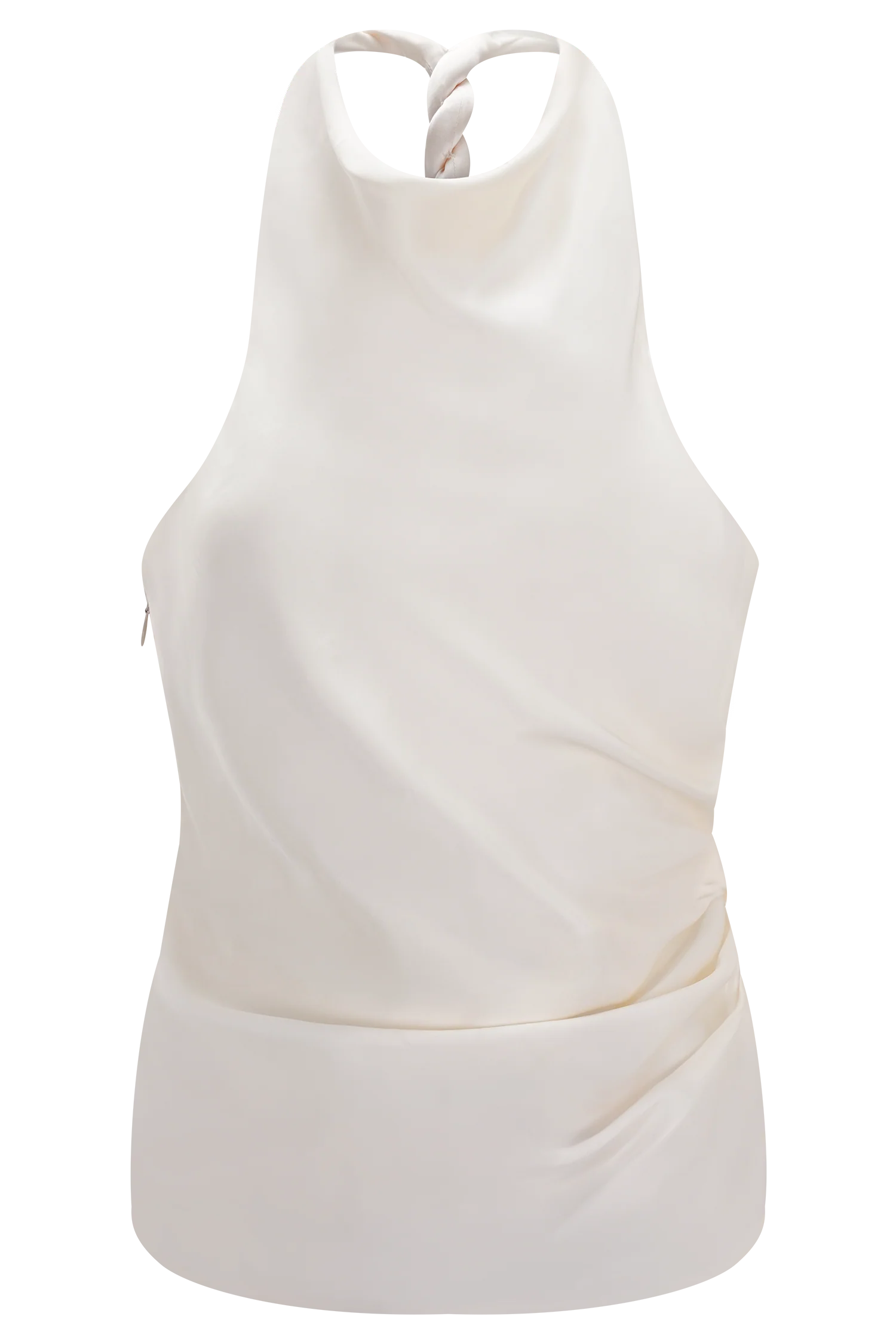 Bianca Satin Halter Top - Ivory - Image 9