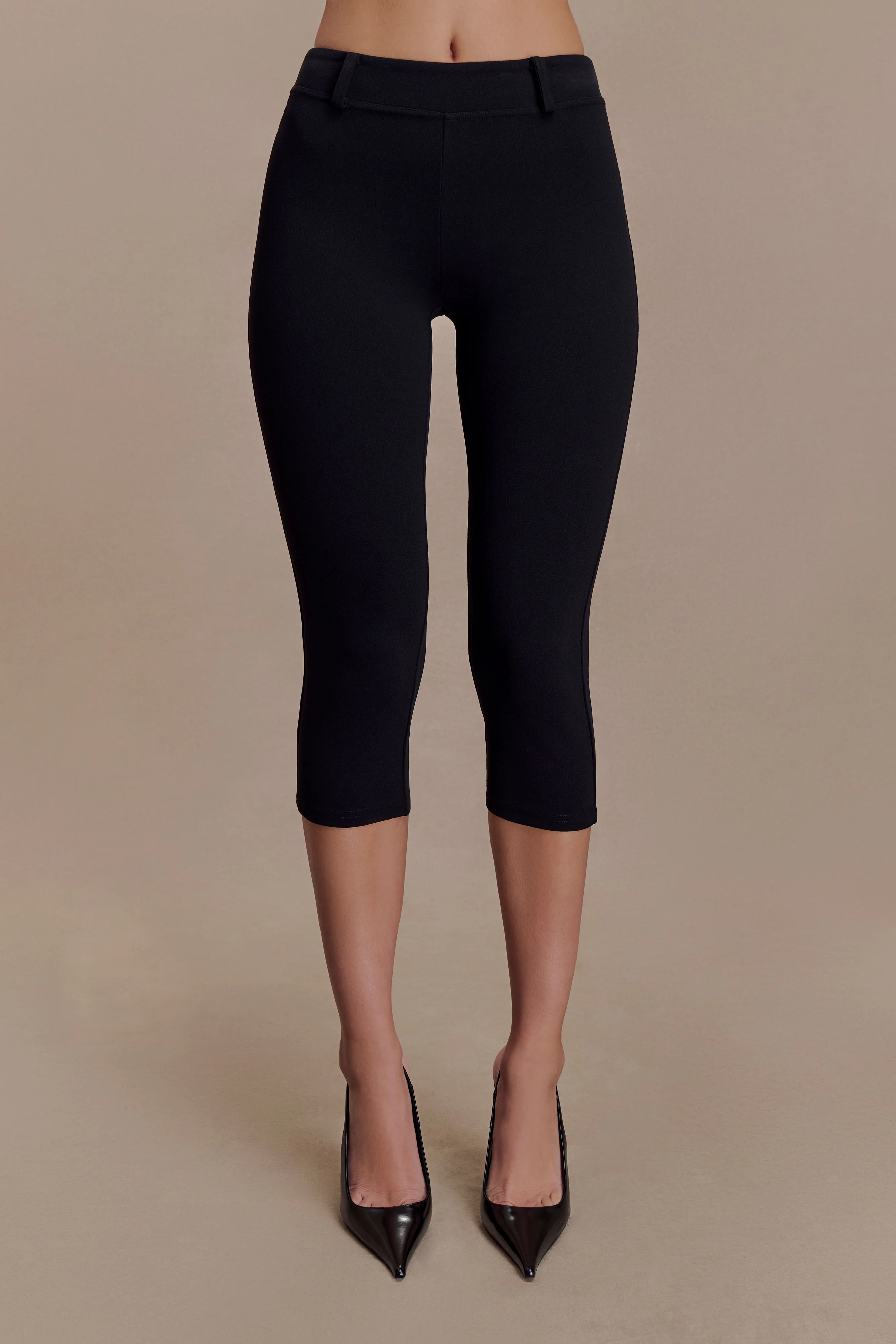 Blanca Stretch Crepe Capri Pants - Black - Image 6