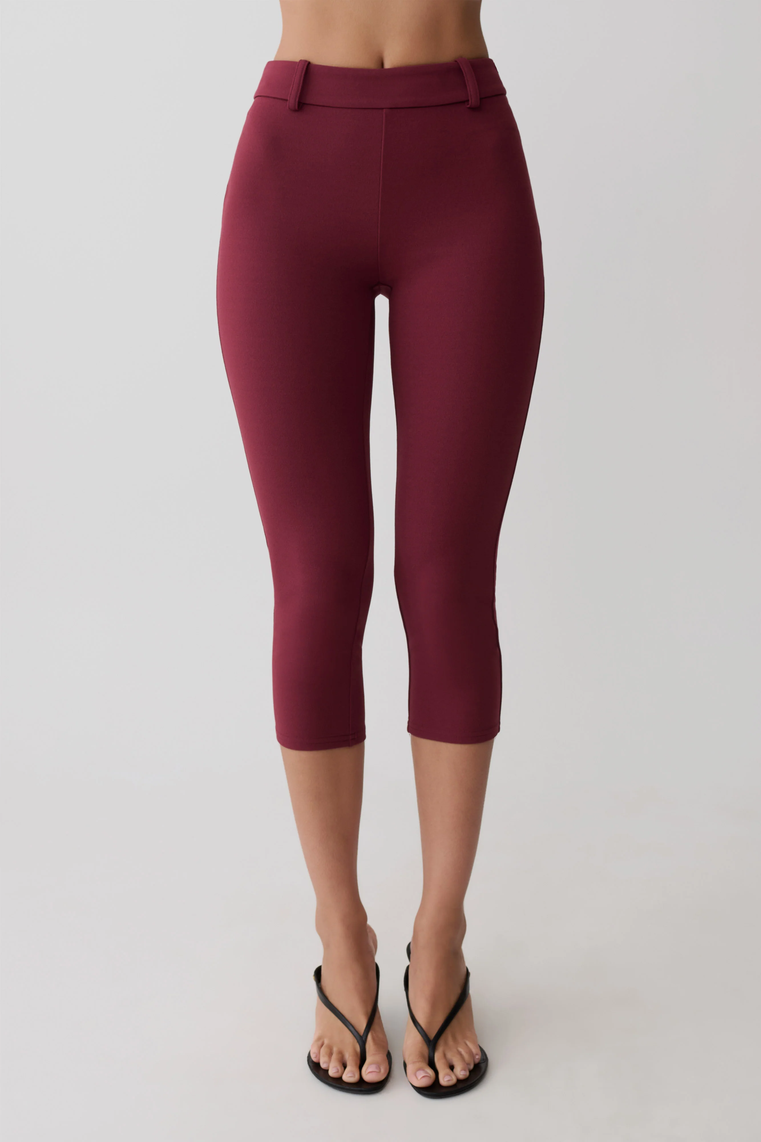 Blanca Stretch Crepe Capri Pants - Mahogany - Image 6