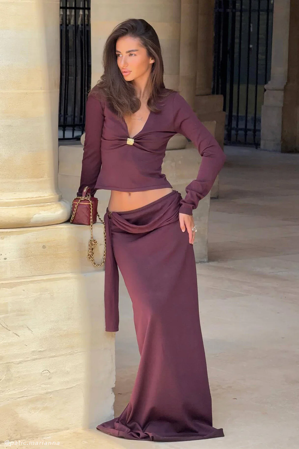 Bowie Low Rise Knit Maxi Skirt - Dark Chocolate - Image 6