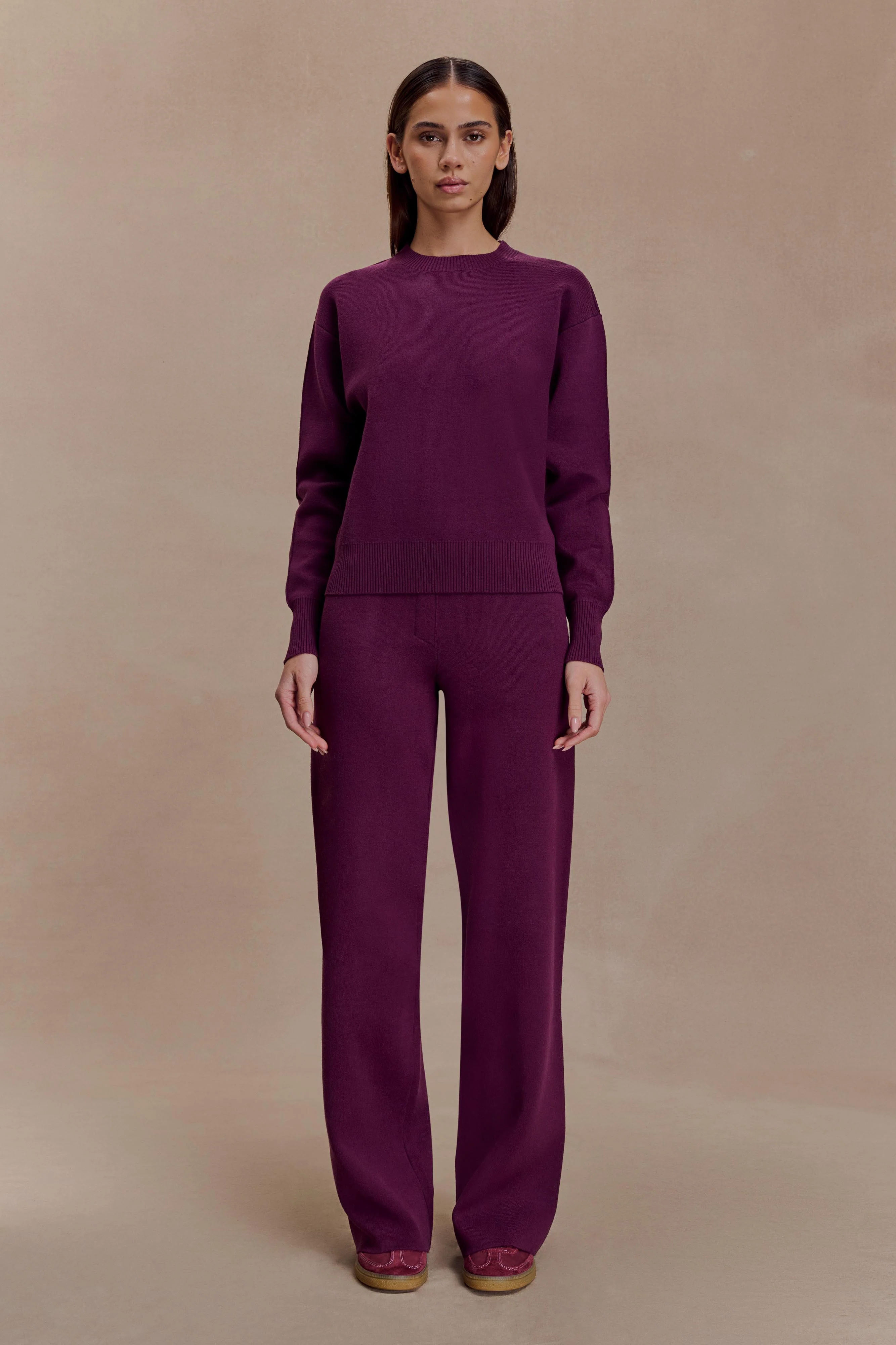 Braxton Cozy Knit Jumper - Plum - Image 5