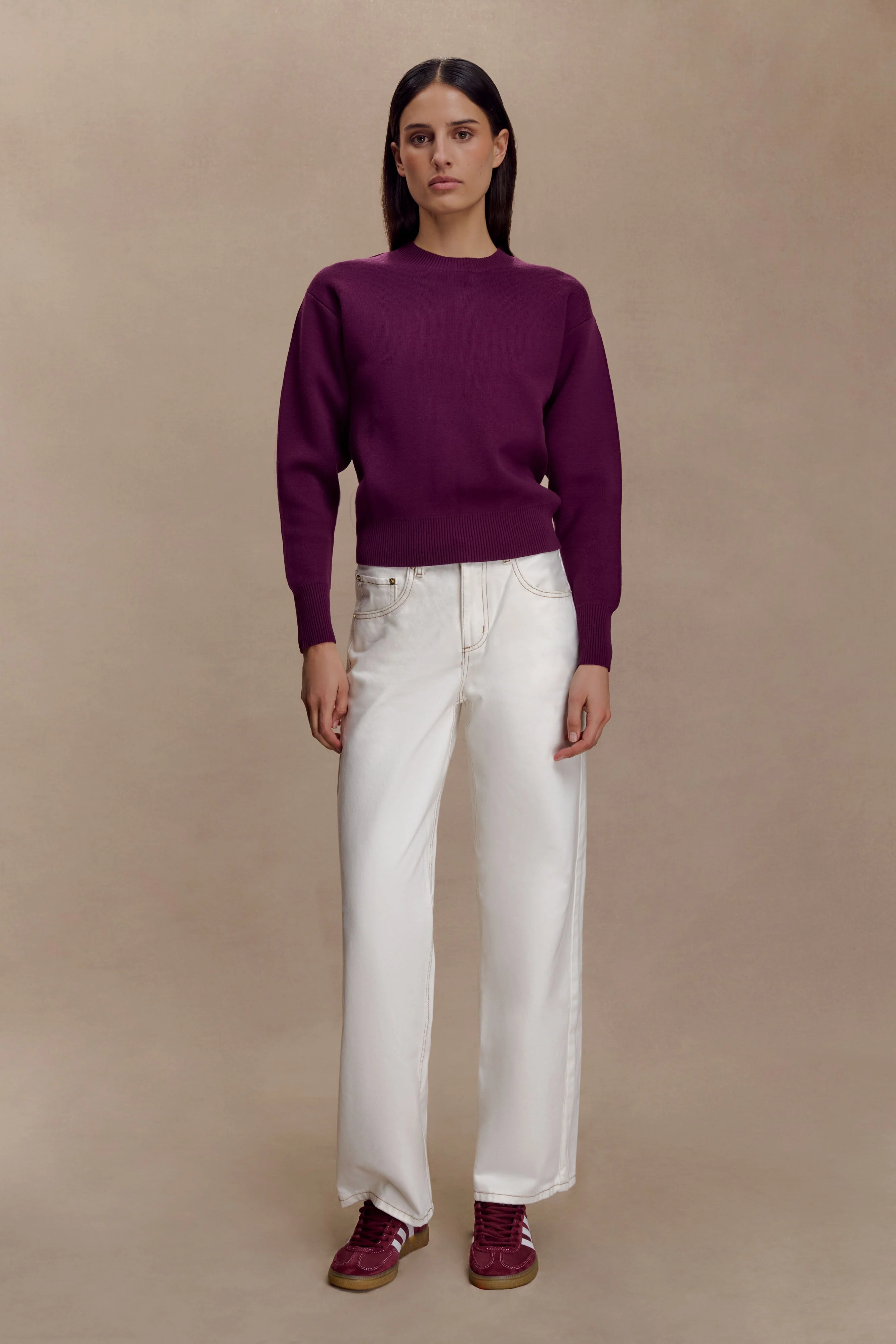 Braxton Cozy Knit Jumper - Plum - Image 9